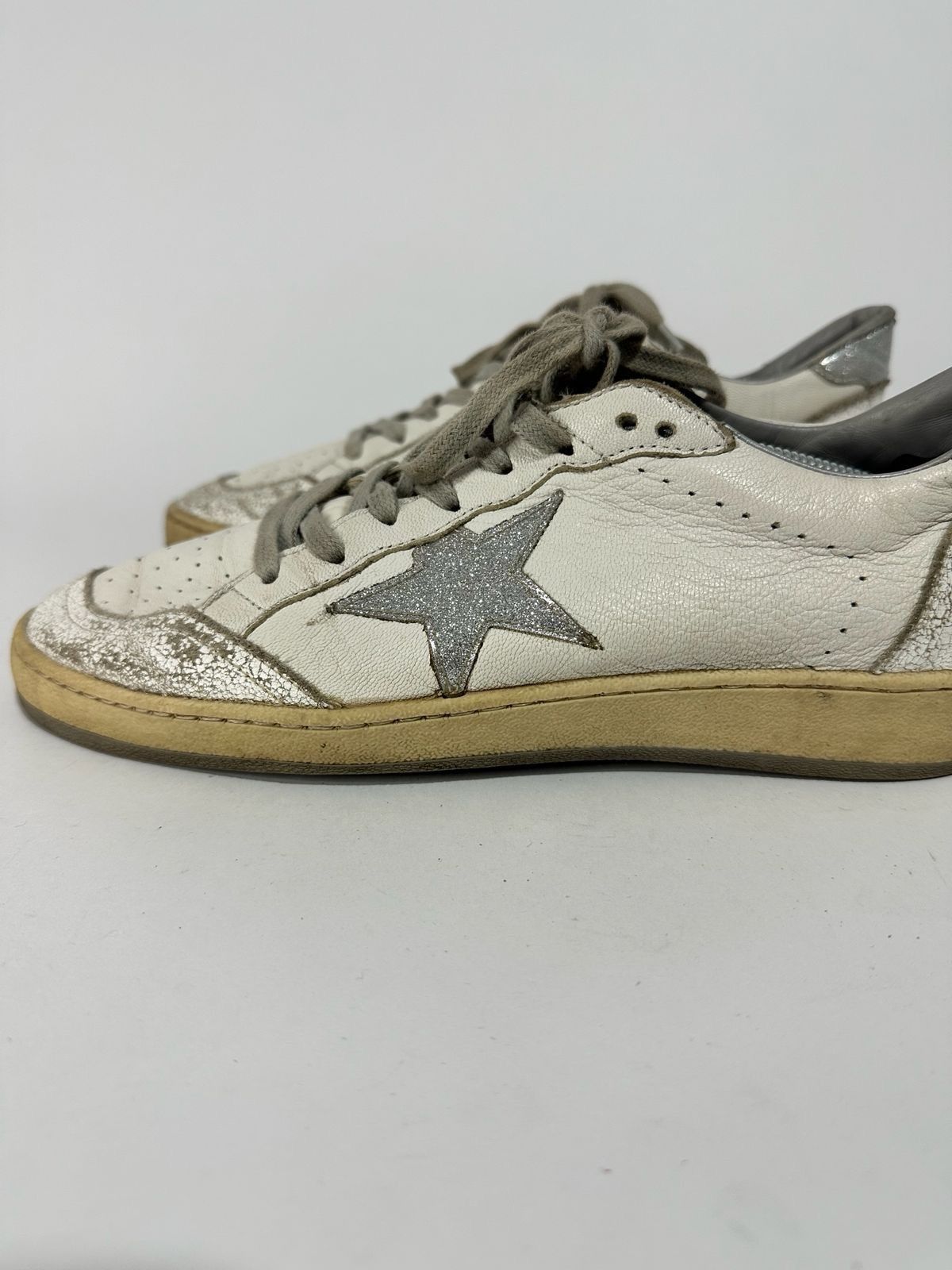 Golden Goose Golden Goose Ballstar glittered leather sneakers EU39 Size US 9 / IT 39 - 1 Thumbnail
