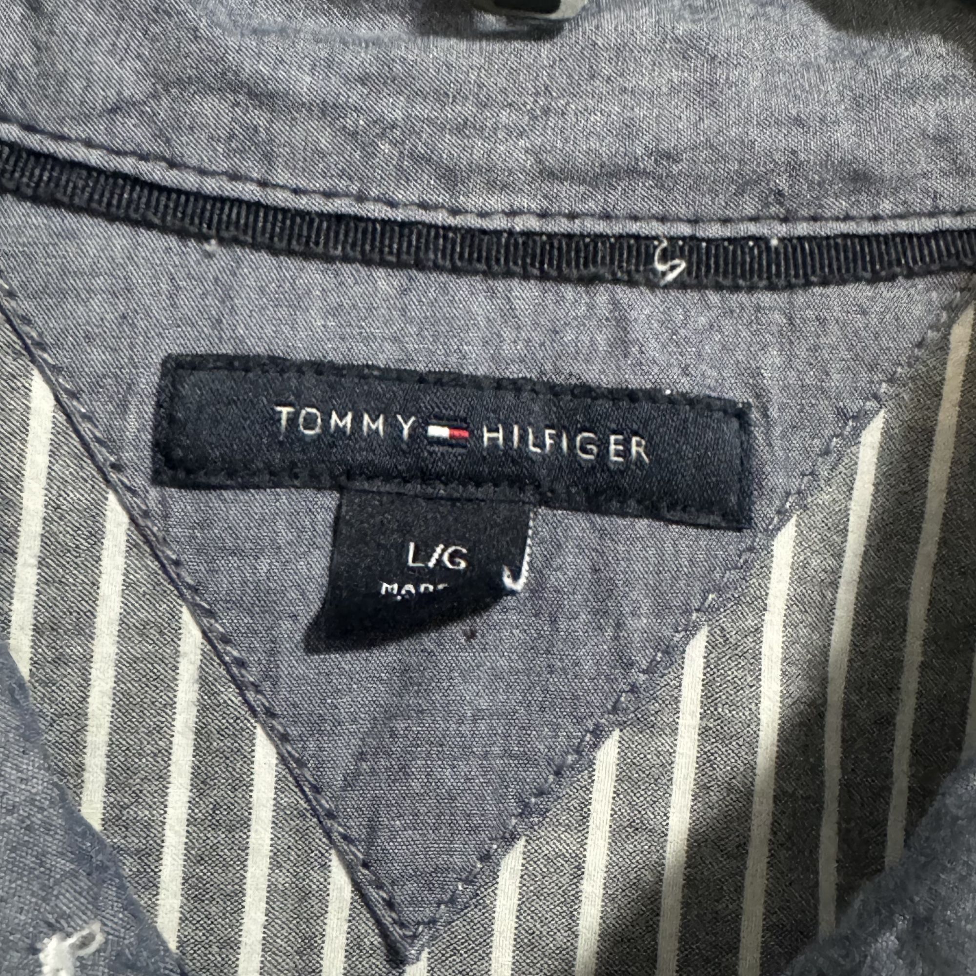 Tommy Hilfiger Tommy Hilfiger Gray Striped 3/4 Popover Women's Blouse Large Size L / US 10 / IT 46 - 3 Thumbnail
