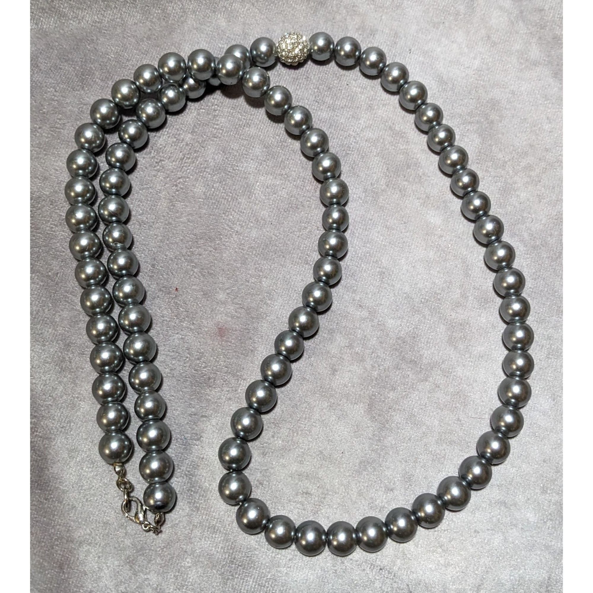 Other Glam Opera Silver Faux Pearl Beaded Necklace Size ONE SIZE - 8 Thumbnail