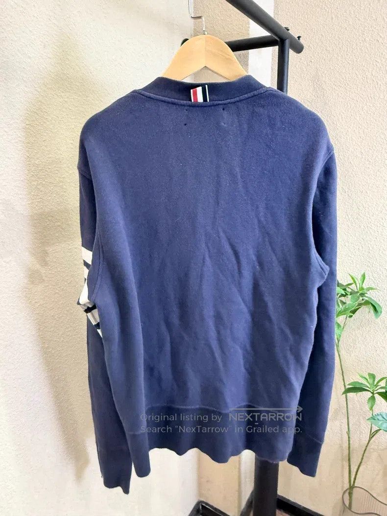 Thom Browne Thom Browne Navy Blue Striped Knit Cardigan Size US M / EU 48-50 / 2 - 2 Thumbnail