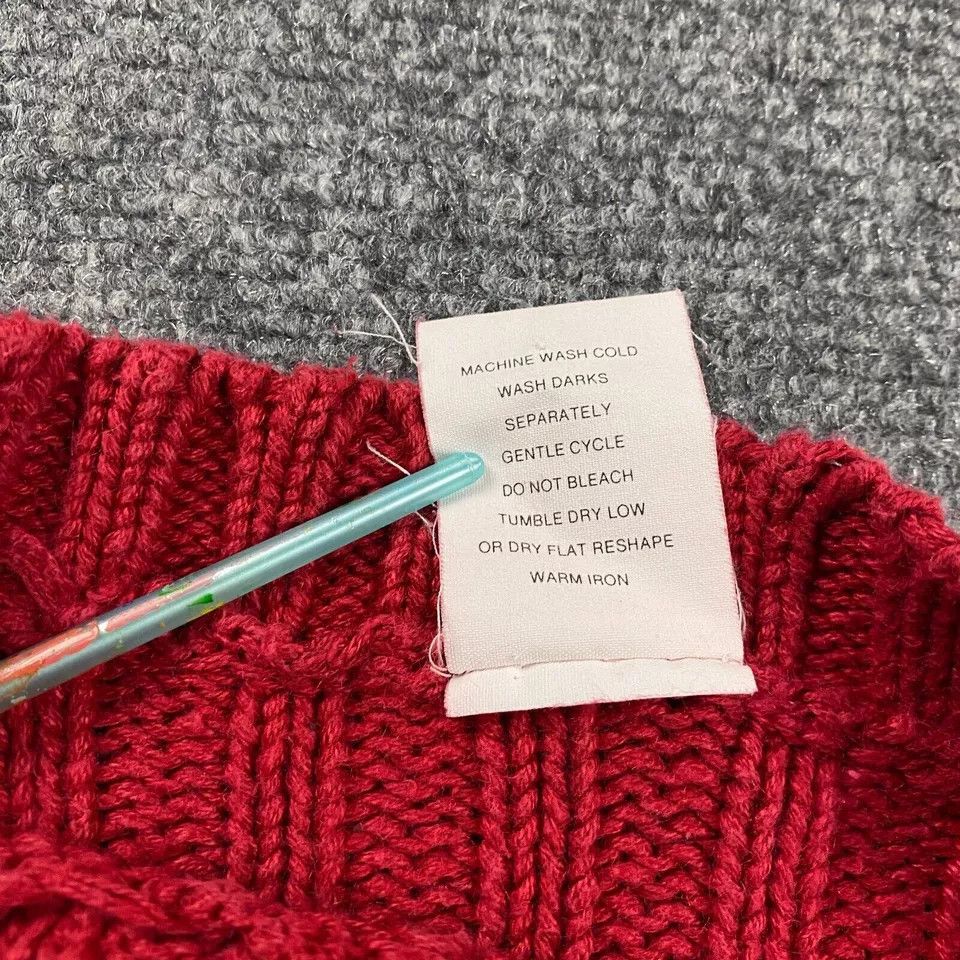 Old Navy × Vintage Old Navy Sweater Womens Large Cable Knit Chunky Ramie Size L / US 10 / IT 46 - 4 Thumbnail