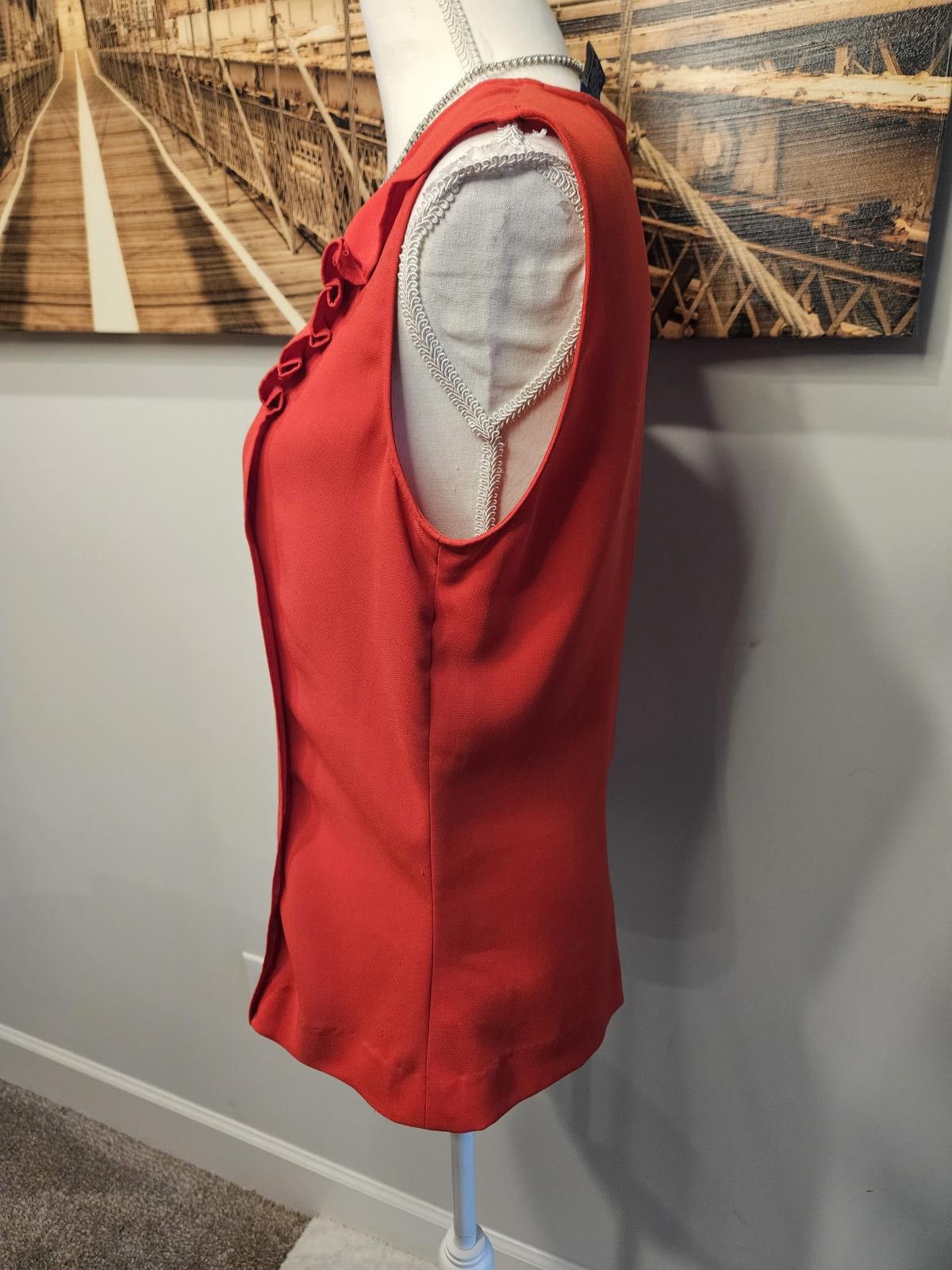 Designer Elegant Doncaster Red Blouse - Size 6 Size M / US 6-8 / IT 42-44 - 3 Thumbnail