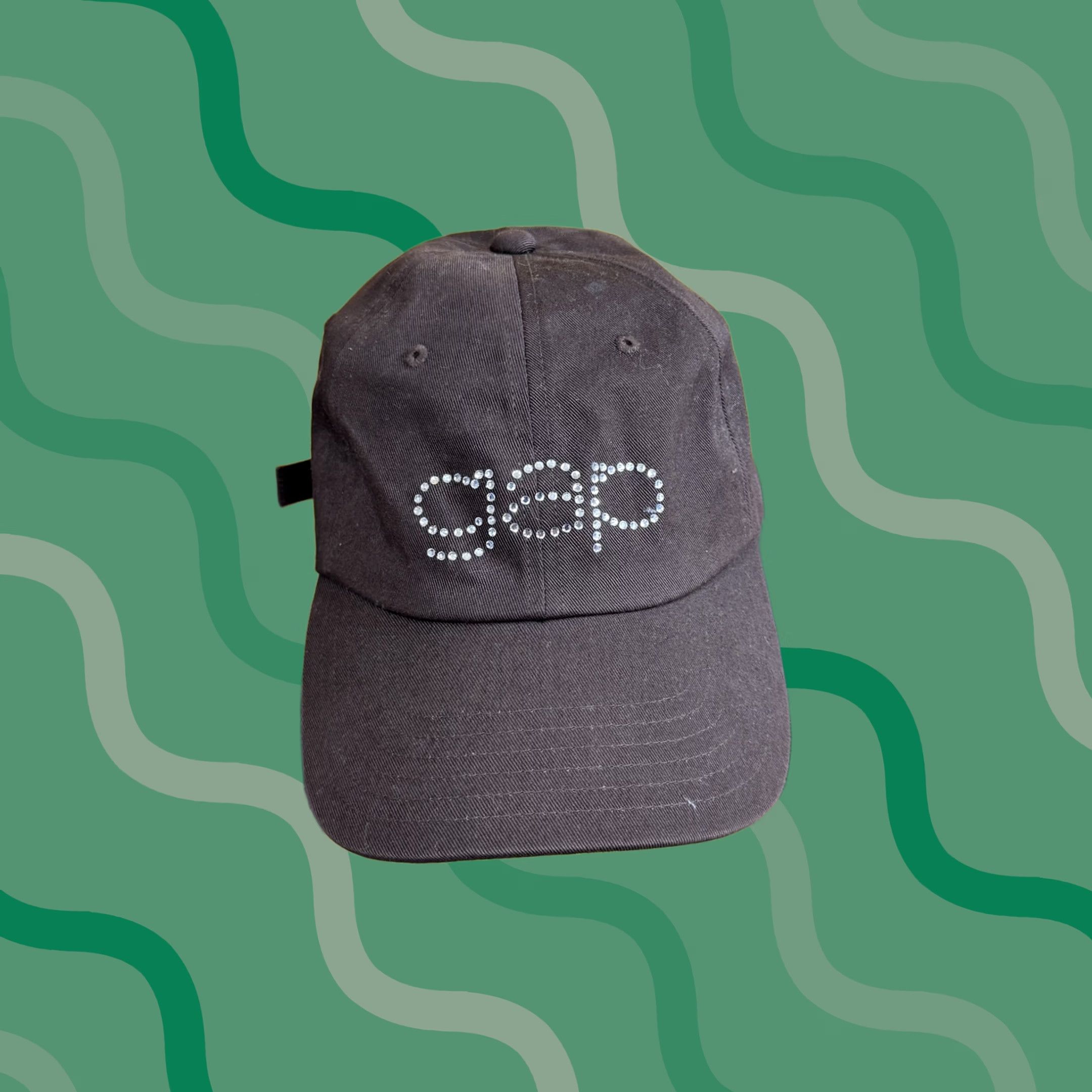 Gap VINTAGE GAP Hat Cap Strap Back S/M Brown Crystal Studded Logo Womens Star Rhinestone Y2K Size ONE SIZE - 1 Thumbnail