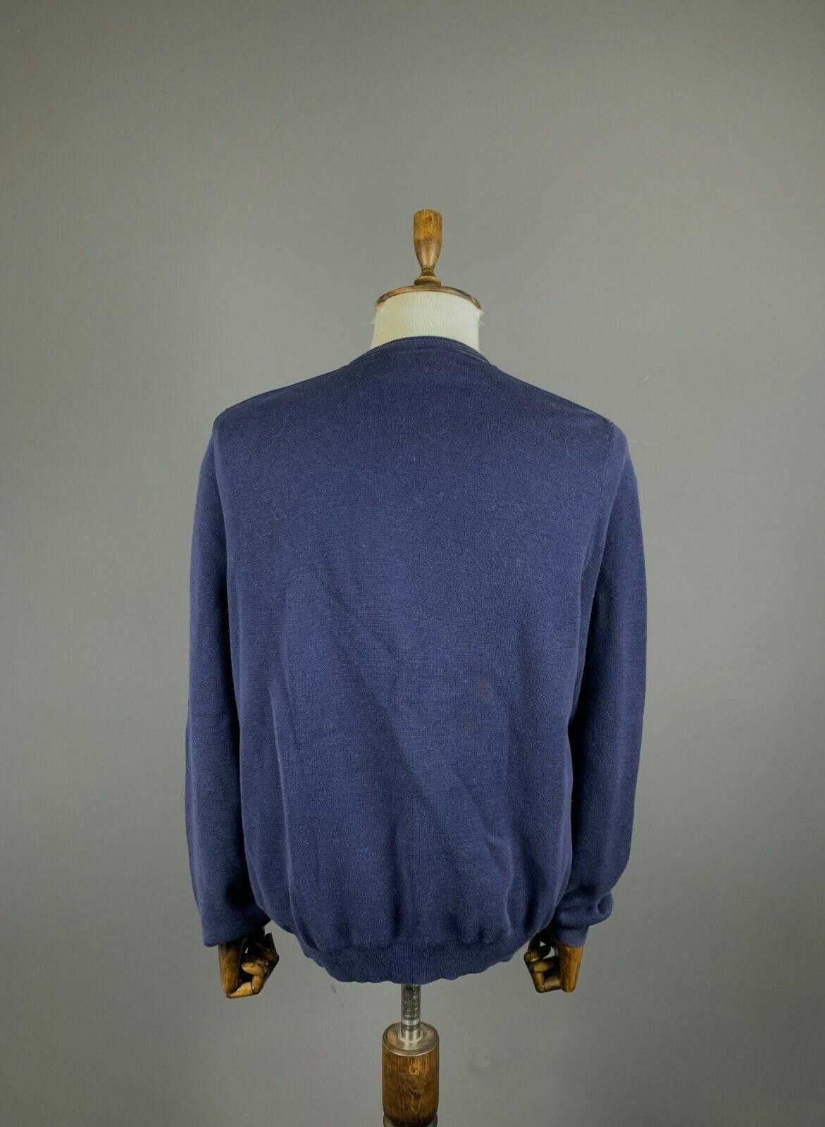 Carlo Colucci Men Carlo Colucci Blue V-Neck 100% Cotton Sweater Size 50 Size US M / EU 48-50 / 2 - 6 Thumbnail
