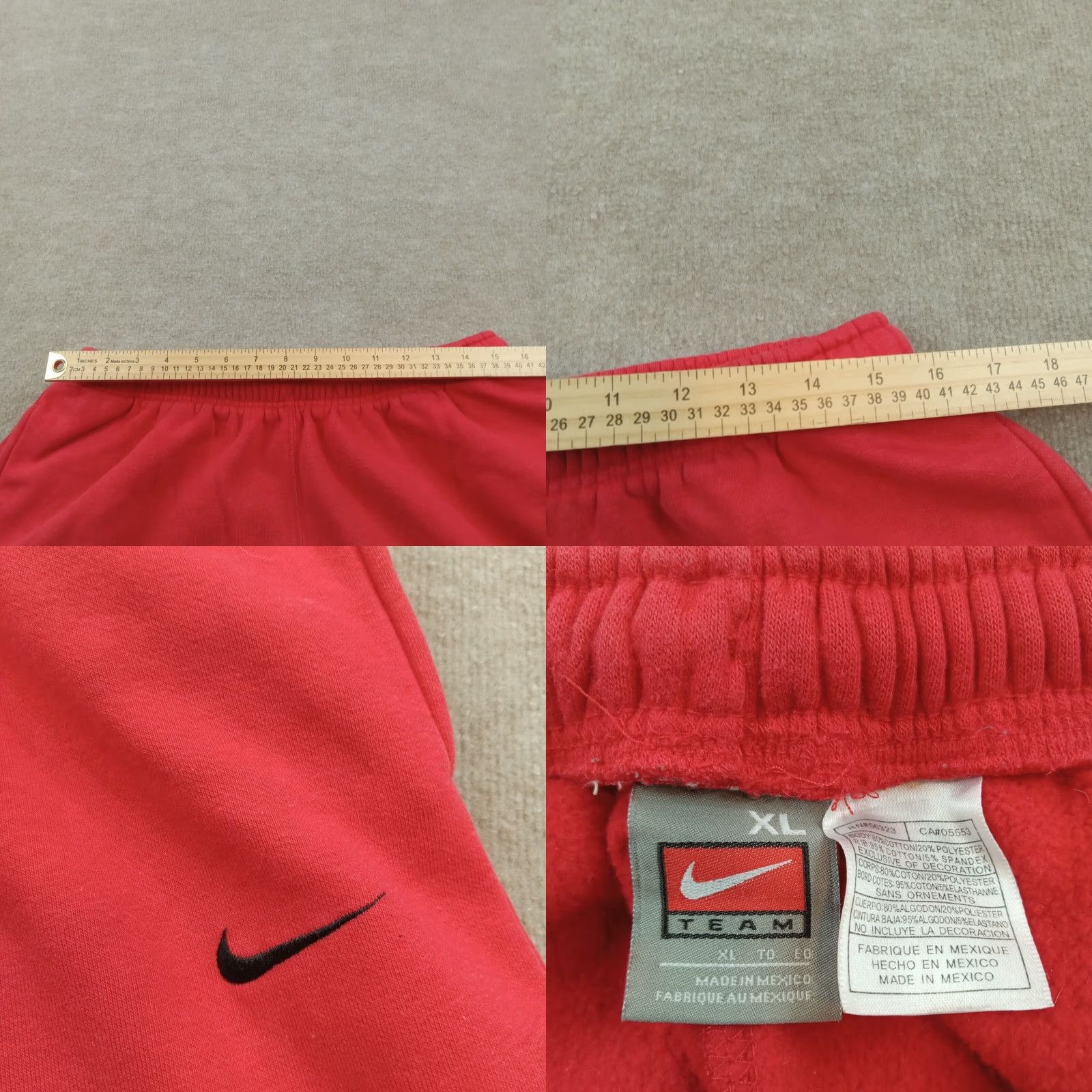 Nike VINTAGE Nike Pants Mens Extra Large Red Track Pants Athletic Drawstring Pockets Size US 33 - 8 Thumbnail