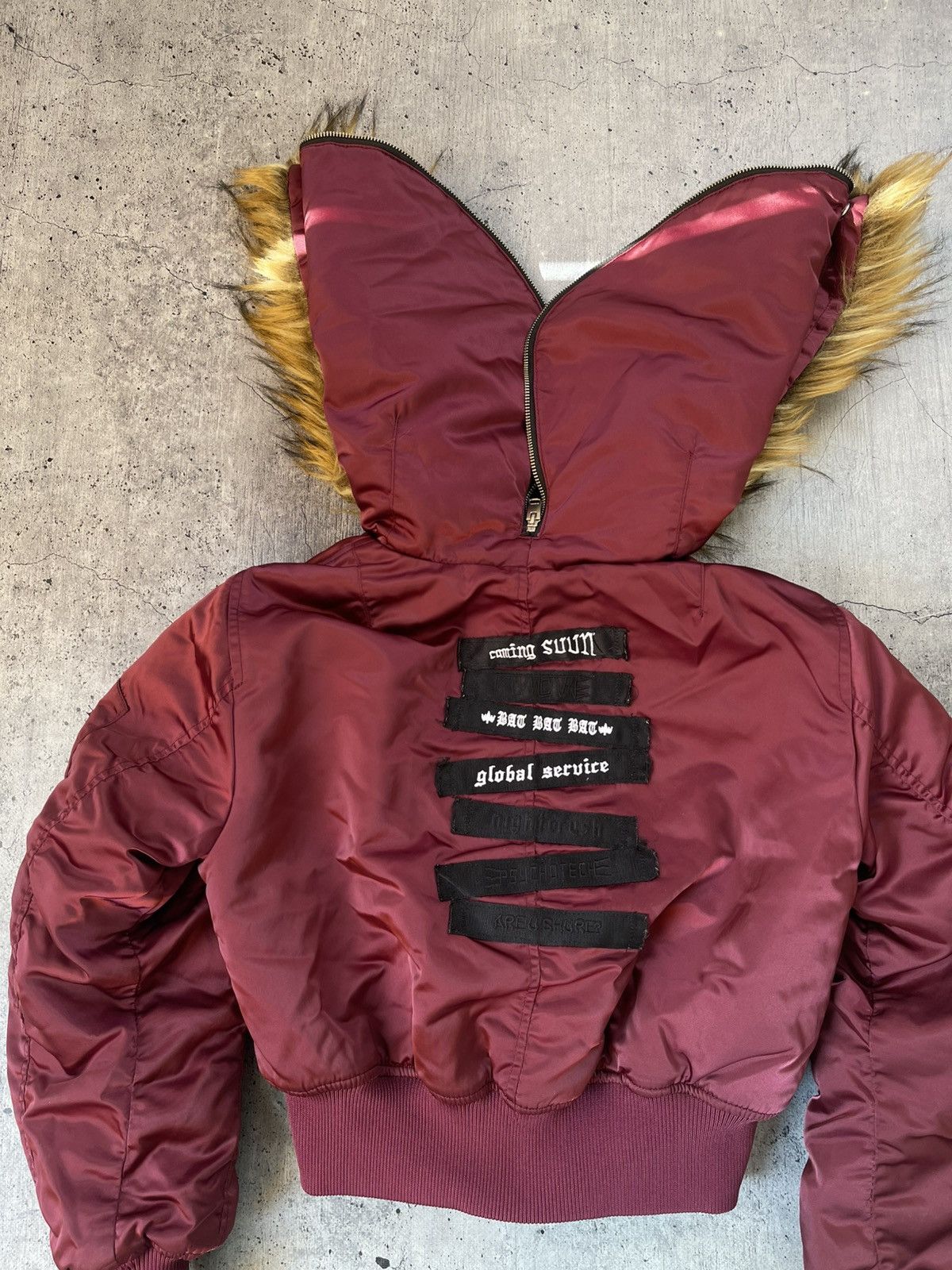 Diesel × Japanese Brand Diesel Rick Owens Style Puffer Bomber Jacket Fur Hood Size US XXS / EU 40 - 7 Thumbnail
