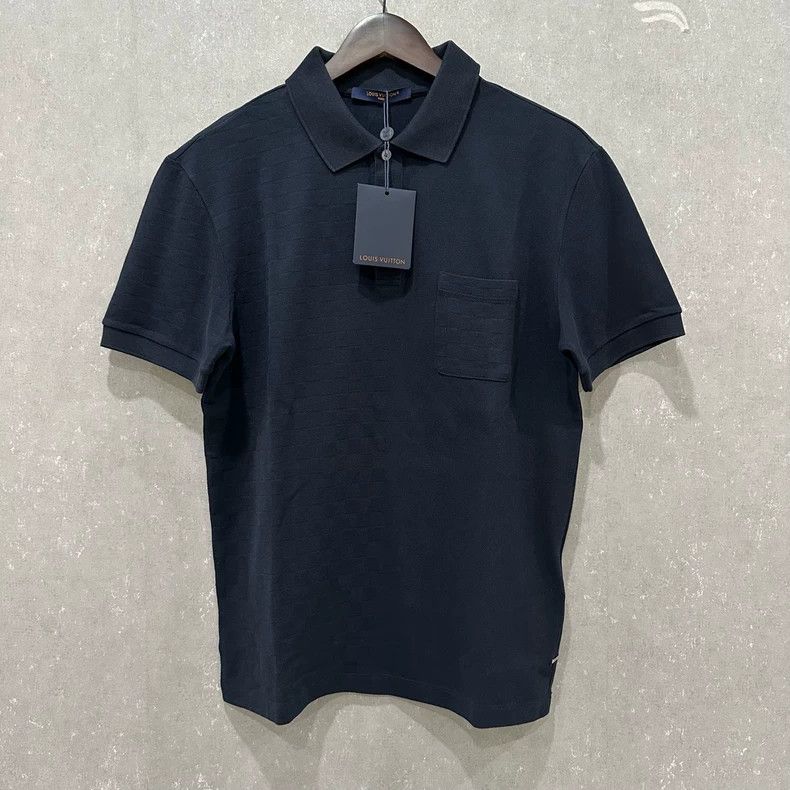 Louis Vuitton Louis Vuitton Dark Blue Checkerboard Polo Short Sleeve 2505 Size US M / EU 48-50 / 2 - 1 Thumbnail