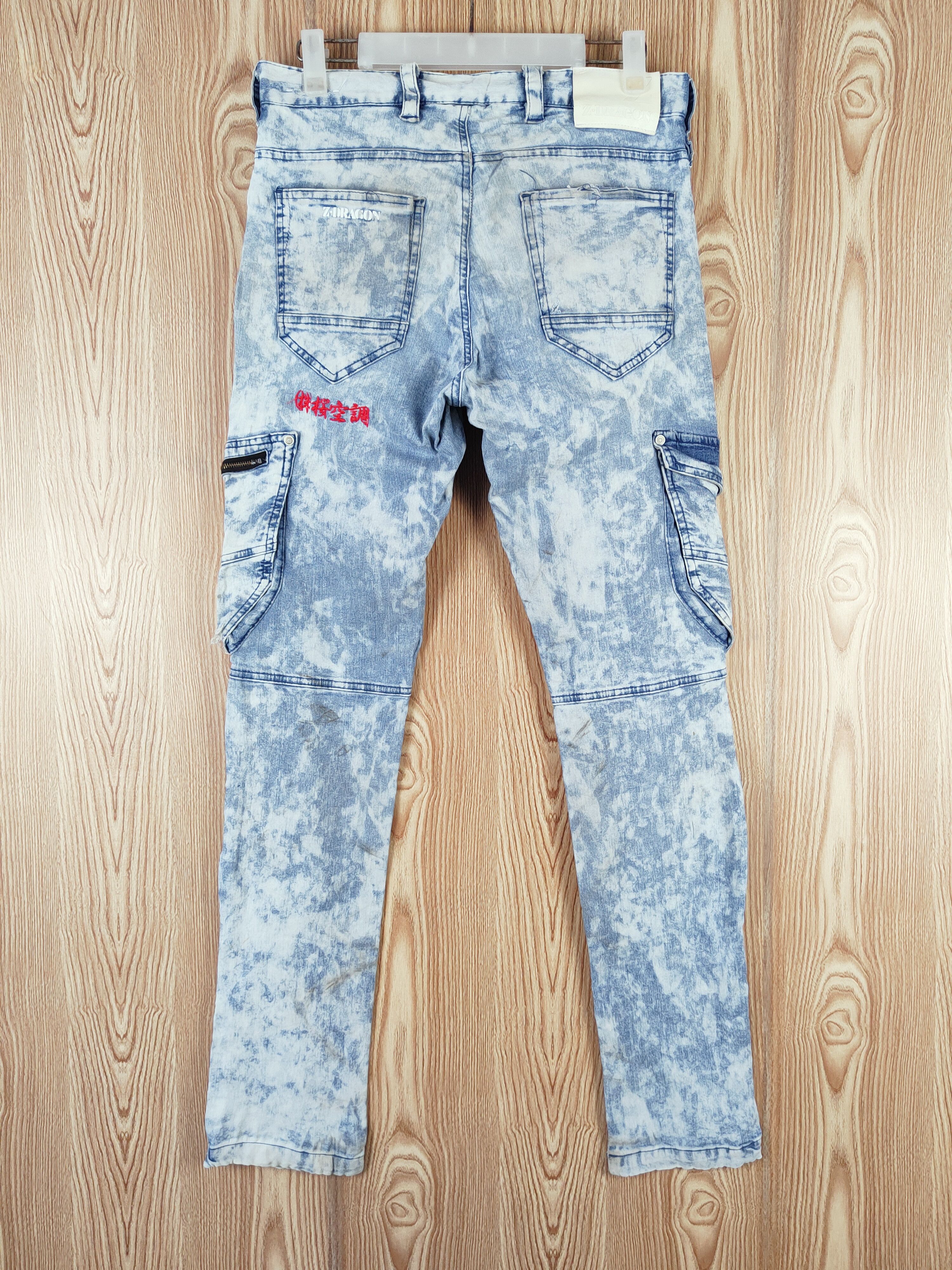 Japanese Brand Z-Dragon Blue Multipocket Tactical Cargo Pants #S2764 Size US 31 - 9 Thumbnail