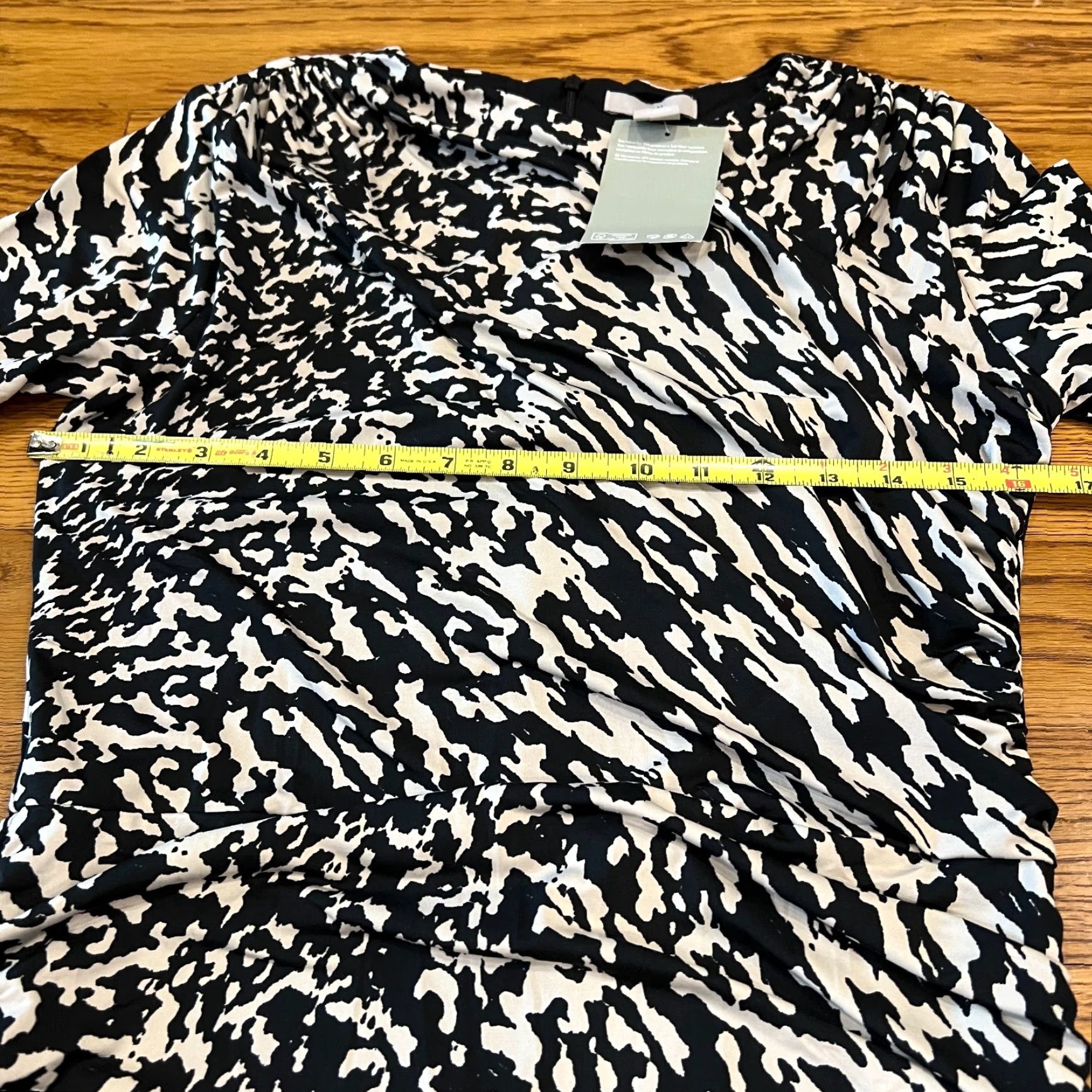 H&M VINTAGE H&M Bodycon Dress Midi Long Sleeve Jersey Black Beige Size Medium Womens Classic Sexy Fall Spring Summer Size M / US 6-8 / IT 42-44 - 7 Thumbnail