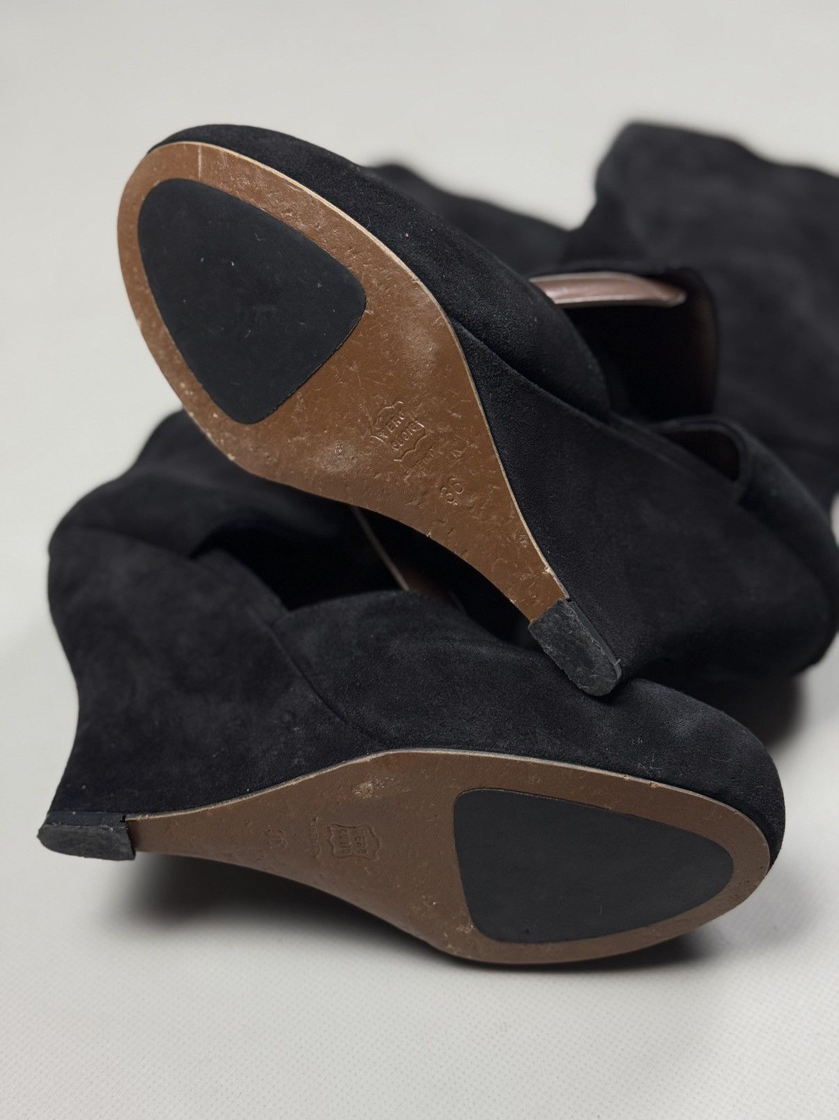 Marni Marni Suede Cut-out High Wedge Over The Knee Boots Shoes Size US 6 / IT 36 - 10 Thumbnail