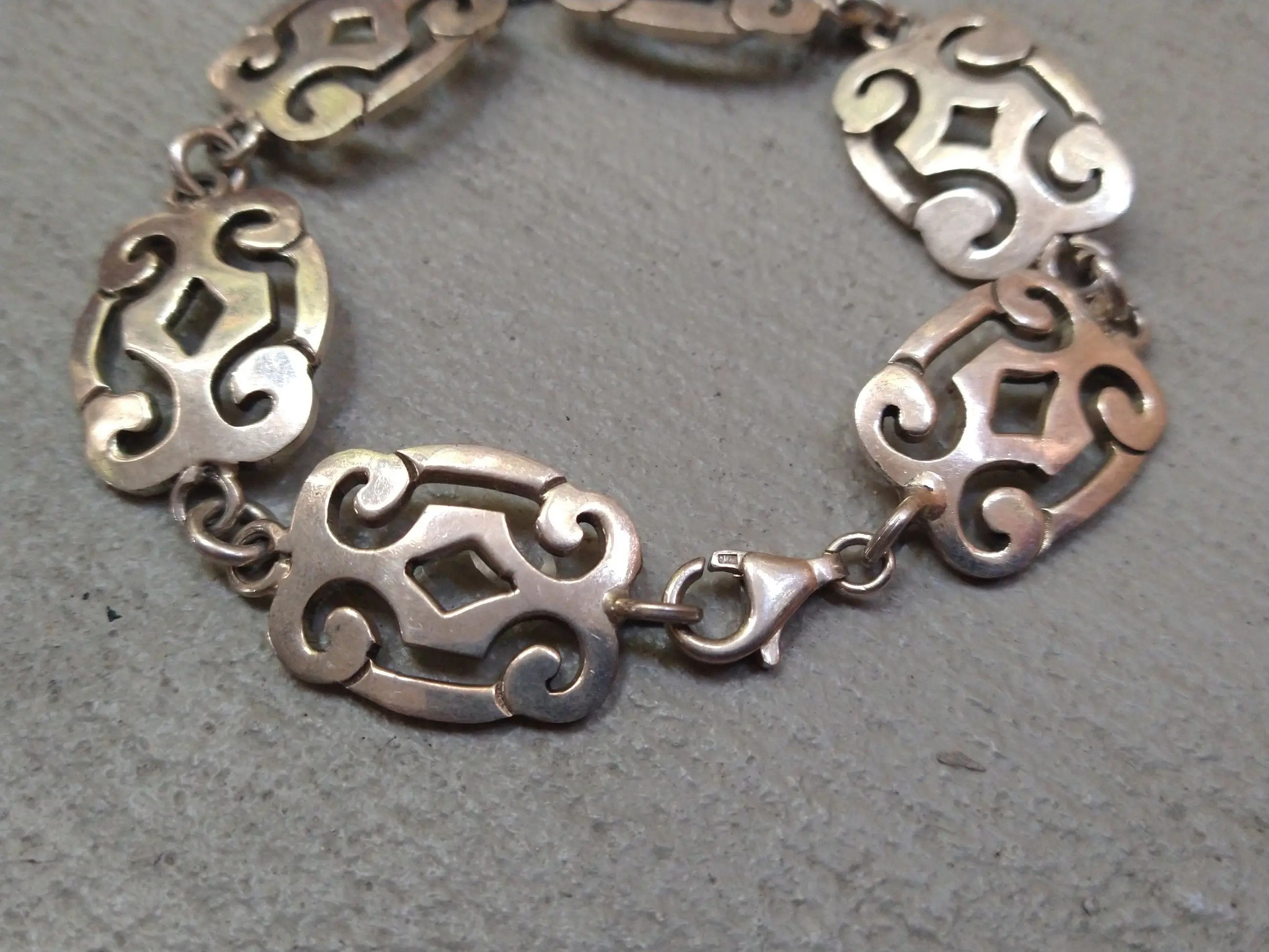 Sterling Silver Vintage Sterling Silver Bracelet 8" Mexico Link Chain Modern Size ONE SIZE - 4 Thumbnail