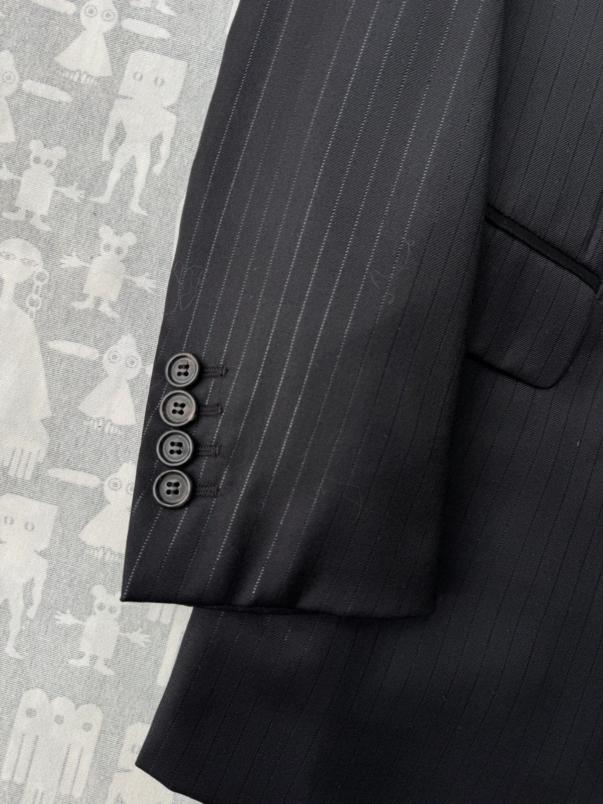 Dior Dior Homme SS04 Pinstripes Shiny Threads Black Suit Size 48S - 5 Thumbnail