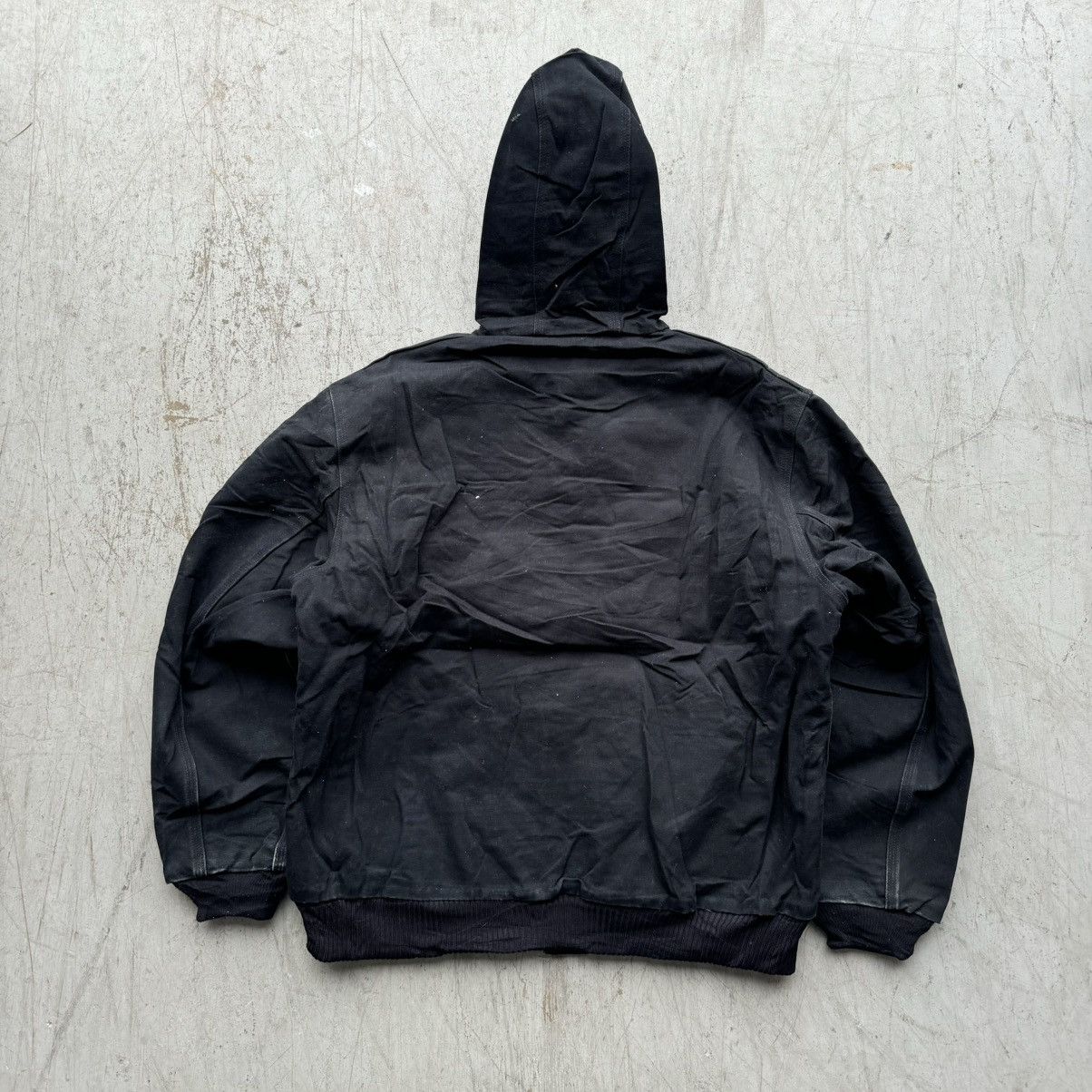 Carhartt × Vintage Vintage Carhartt Black Faded Distressed Jacket Hooded Size US L / EU 52-54 / 3 - 3 Thumbnail