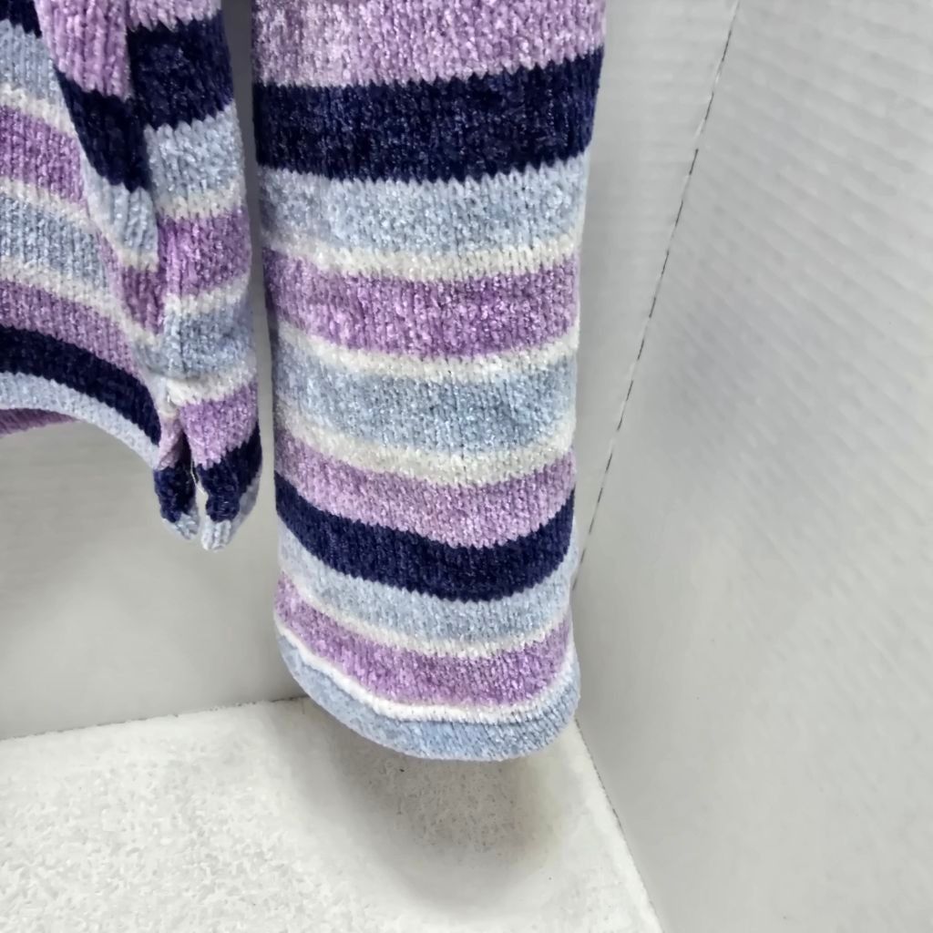 The Unbranded Brand Women's Chenault Striped Crew Neck Sweater S Purple Blue Size S / US 4 / IT 40 - 3 Thumbnail