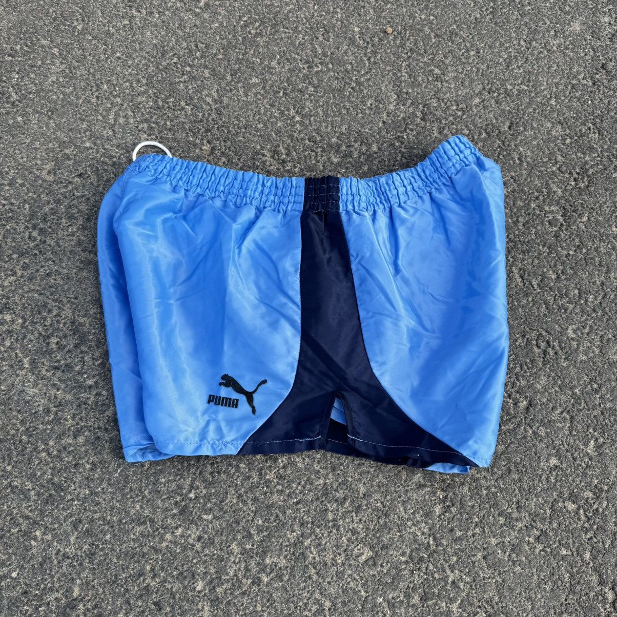 Puma 70s/80s Puma Running Shorts Blue Soccer made in hong kong Size US 33 - 2 Thumbnail