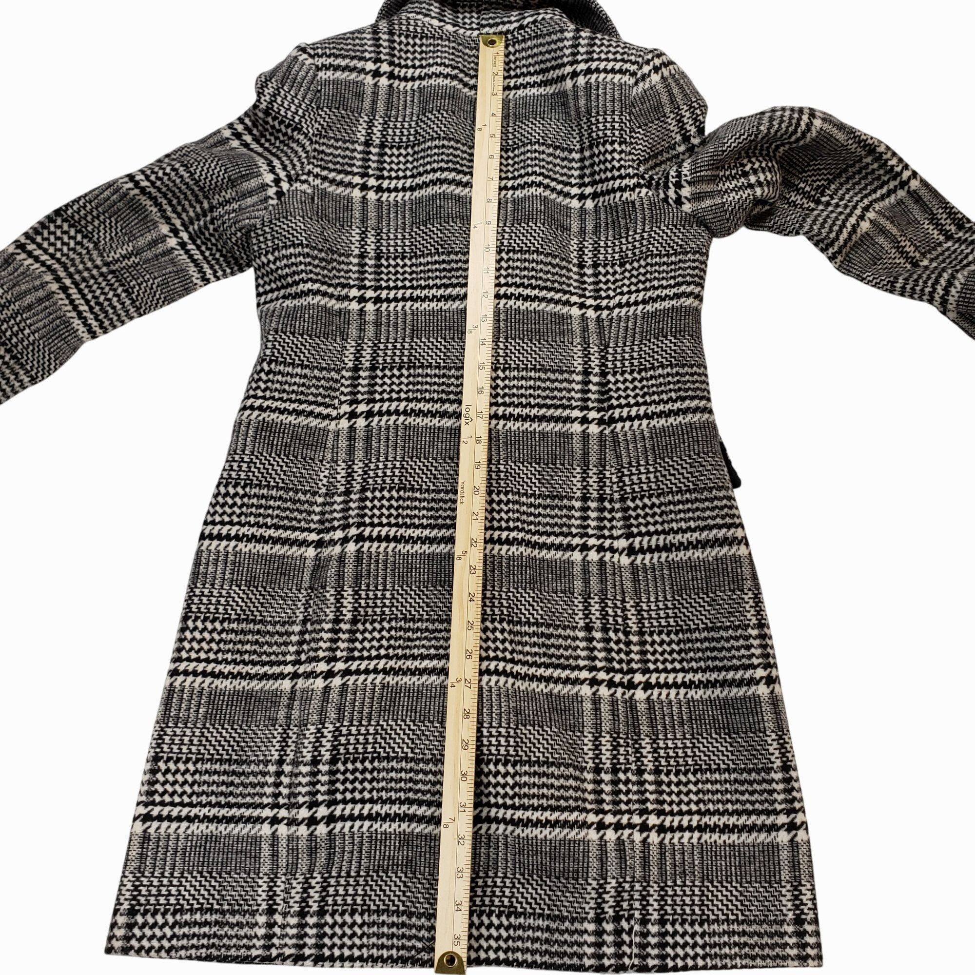 Sam Edelman Sam Edelman Two Button Houndstooth Plaid Wool Long Blazer Co Size S / US 4 / IT 40 - 6 Thumbnail