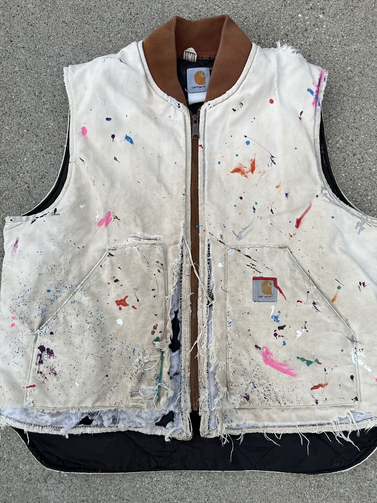 Carhartt × Vintage Vintage Carhartt Vest Thrashed Distressed Sun Fade Destroyed Size US L / EU 52-54 / 3 - 11 Thumbnail