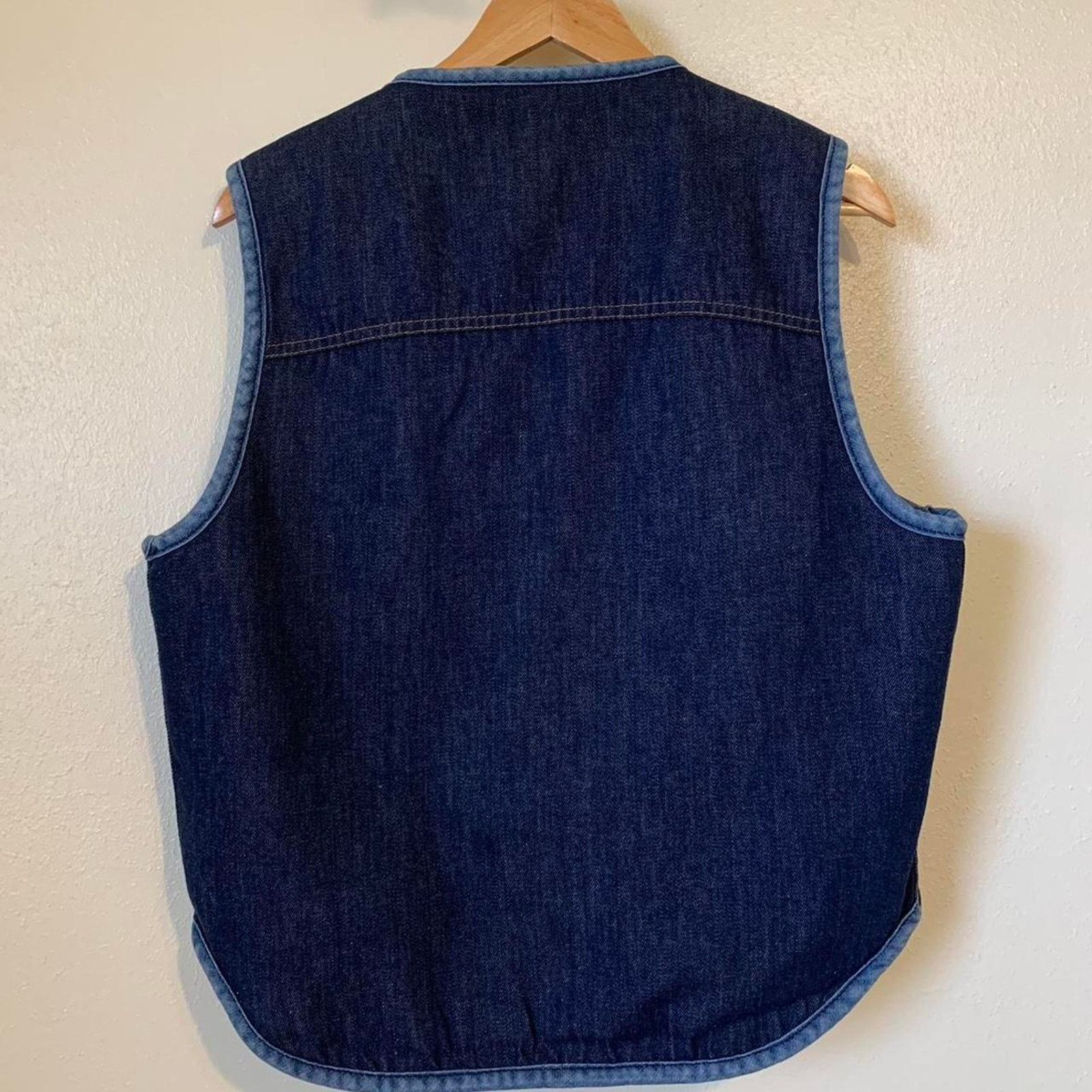 Sears Vintage 70s Sears Roebucks denim sherpa Lined West Vest Size US L / EU 52-54 / 3 - 3 Thumbnail