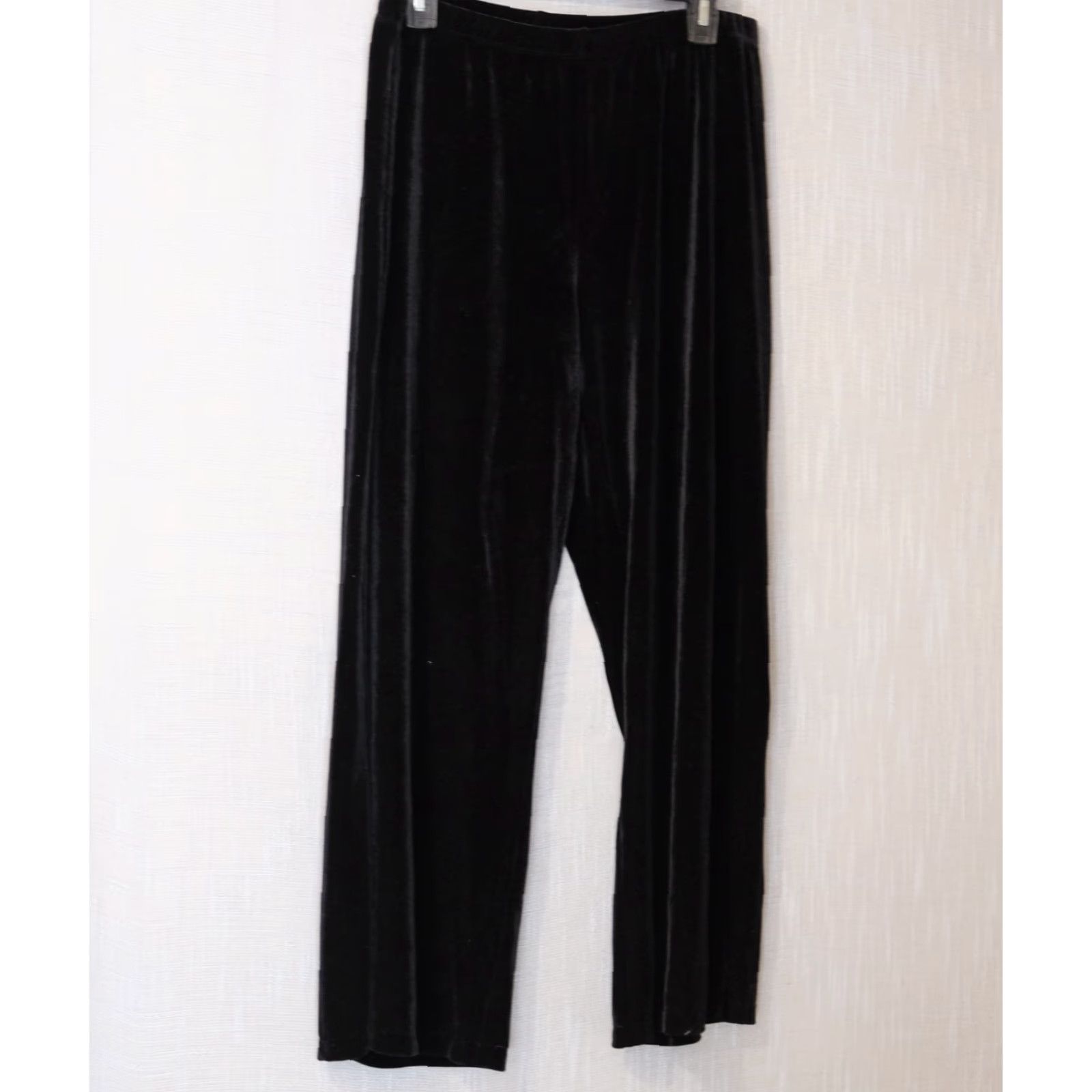 Vintage Notations Black Velvet Wide-Leg Pants Pull On 1X Womens Plus Velvet Pants Wide-Leg 1X Notations Womens Size 40" / US 18 - 2 Thumbnail