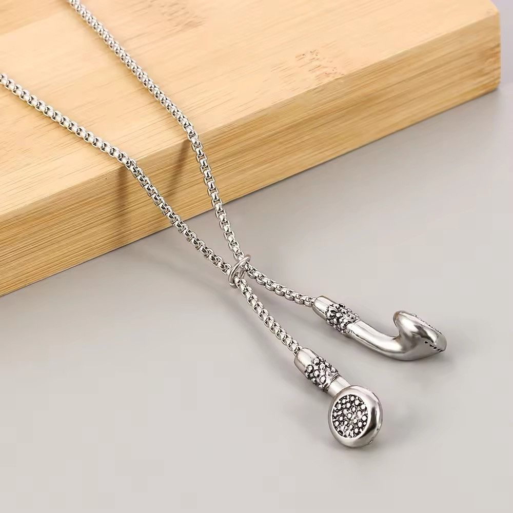 Jewelry Music Earbuds Pendant Necklace Size ONE SIZE - 2 Thumbnail