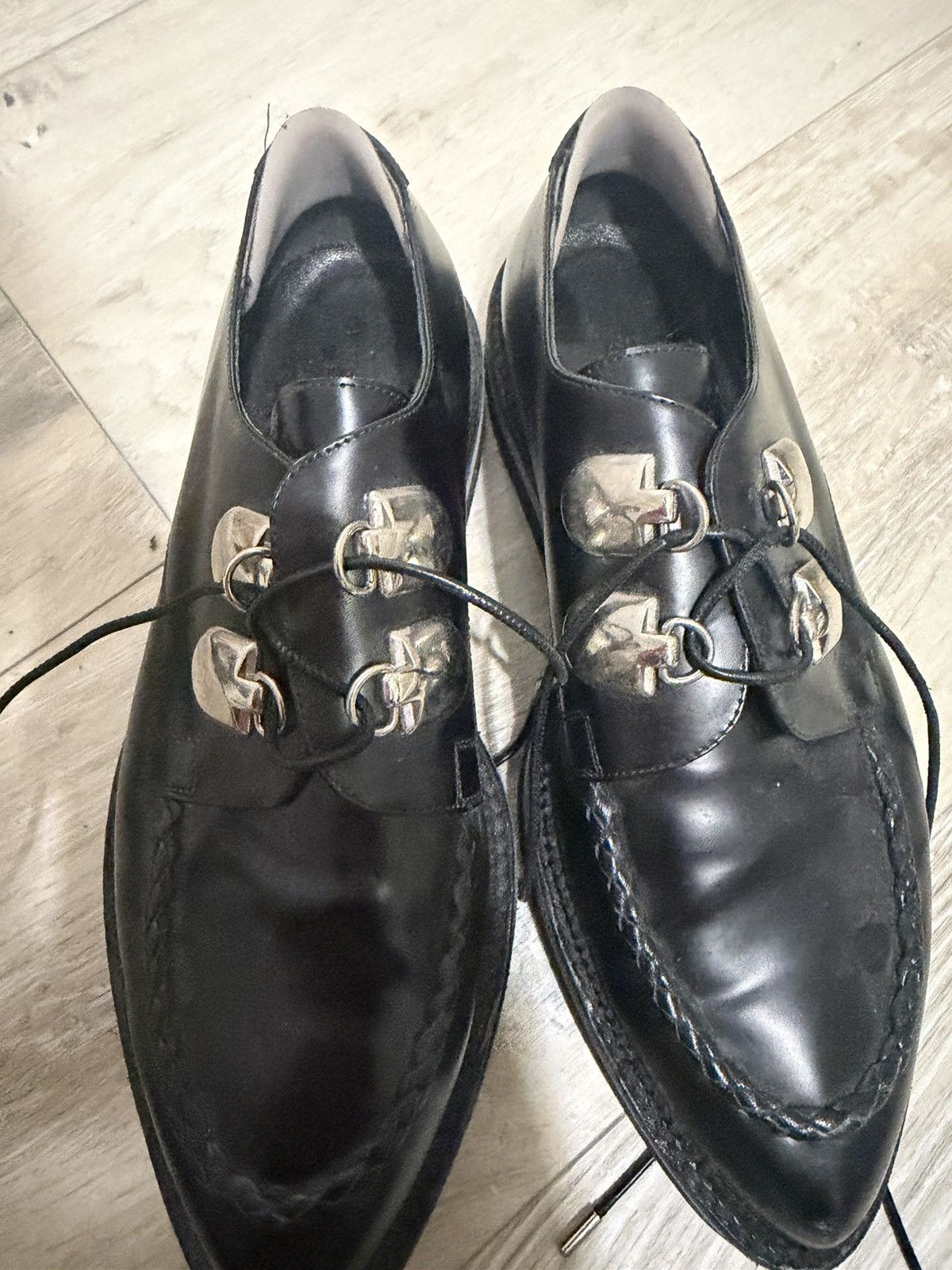 Alexander McQueen Alexander McQueen Leather Lace-Up Shoes – Black Size US 7 / EU 40 - 3 Thumbnail