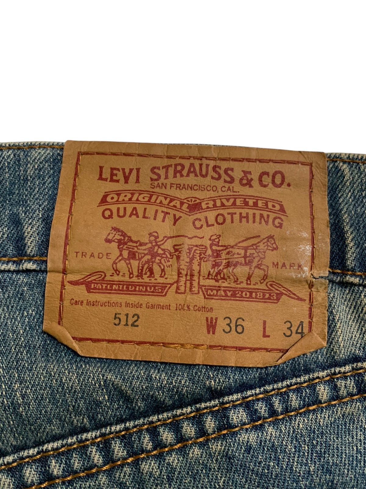 Levi's VINTAGE LEVIS 512 FADED & RUSTY DISTRESSED DENIM Size US 35 - 9 Thumbnail