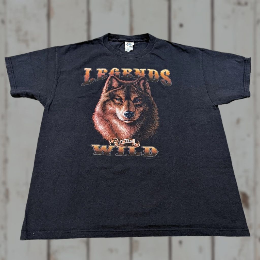 Delta Legends Of The Wild Shirt Mens Large Black Wolf Graphic Delta Pro Weight Tee Size US L / EU 52-54 / 3 - 1 Thumbnail