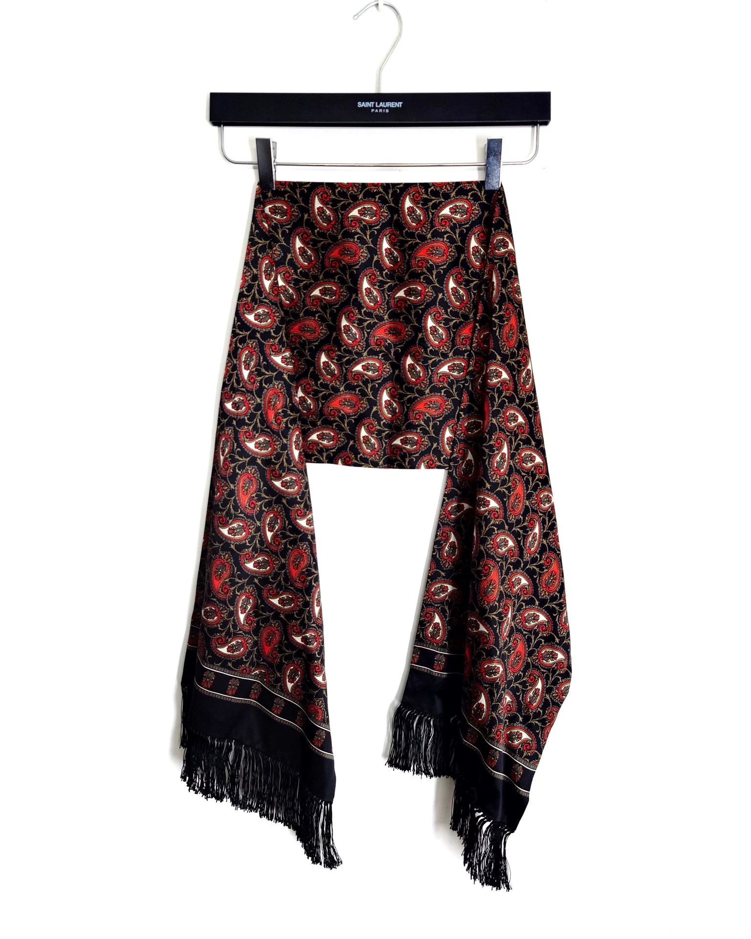 Saint Laurent BLACK Paisley Scarf Hedi期 Hedi Slimane × Saint Laurent Paris SLP HEDI PAISLEY BANDANA SCARF