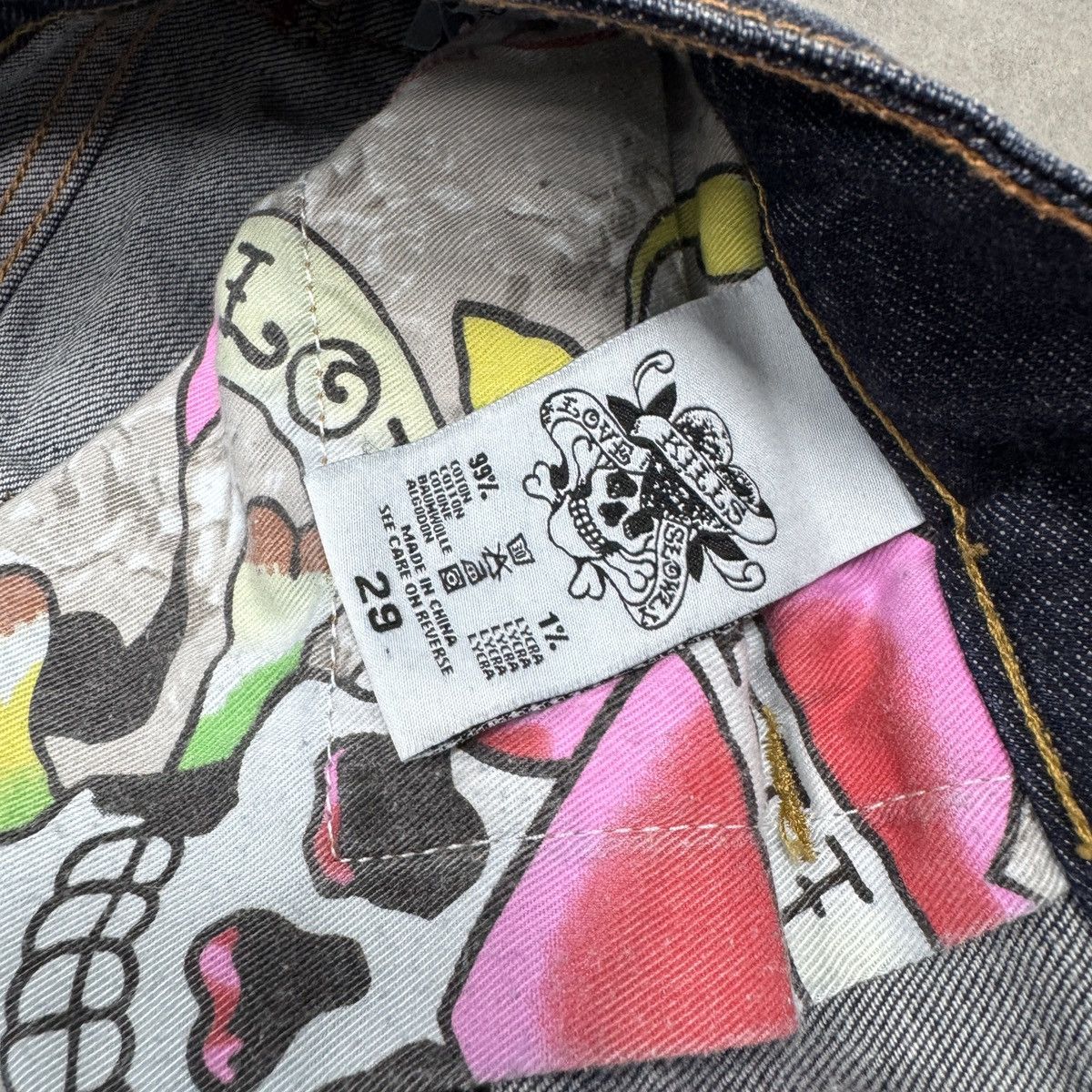 Christian Audigier × Ed Hardy Ed Hardy by Christian Audigier Tattoo Skull Y2K Jeans Size 34" / US 12 / IT 48 - 11 Thumbnail