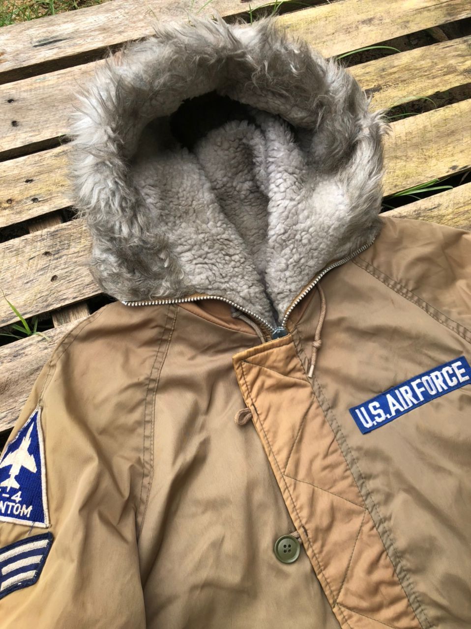 Vintage Vintage USAF Fur Sherpa Bomber Jacket Faded Size US M / EU 48-50 / 2 - 5 Thumbnail