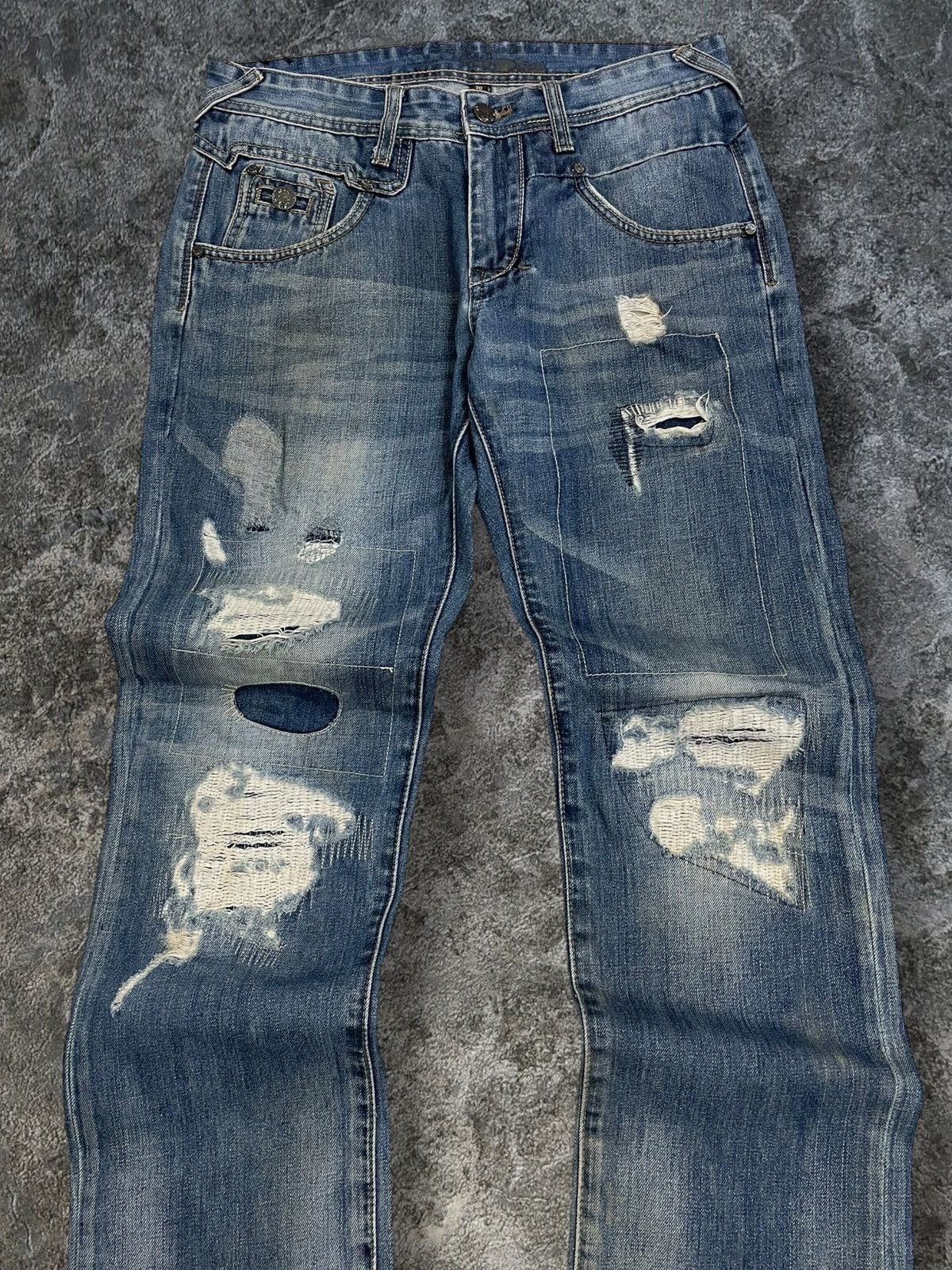 Japanese Brand Vintage Designer Samuel & Kevin Distressed Rockstar Denim Size US 31 - 6 Thumbnail