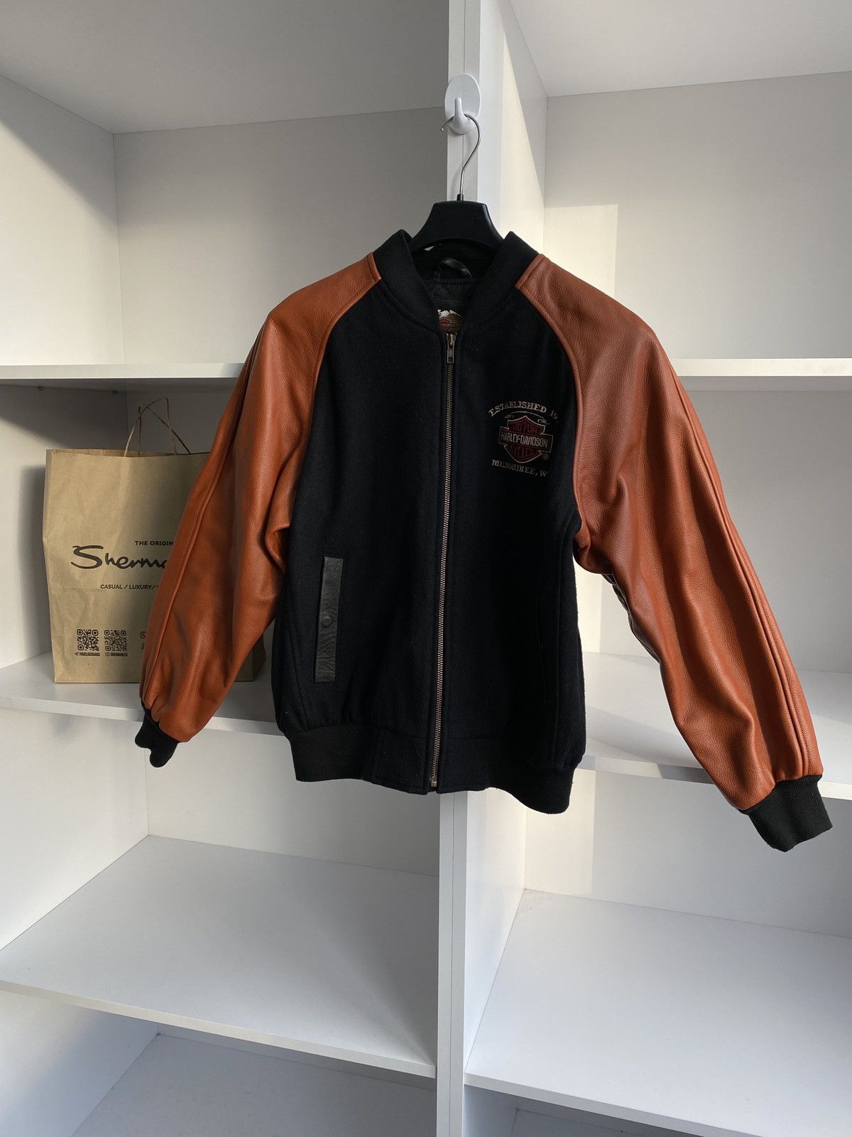 Harley Davidson × Vintage Vintage Womens Harley Davidson Motorcycle Jacket Racing Zip Size M / US 6-8 / IT 42-44 - 7 Thumbnail