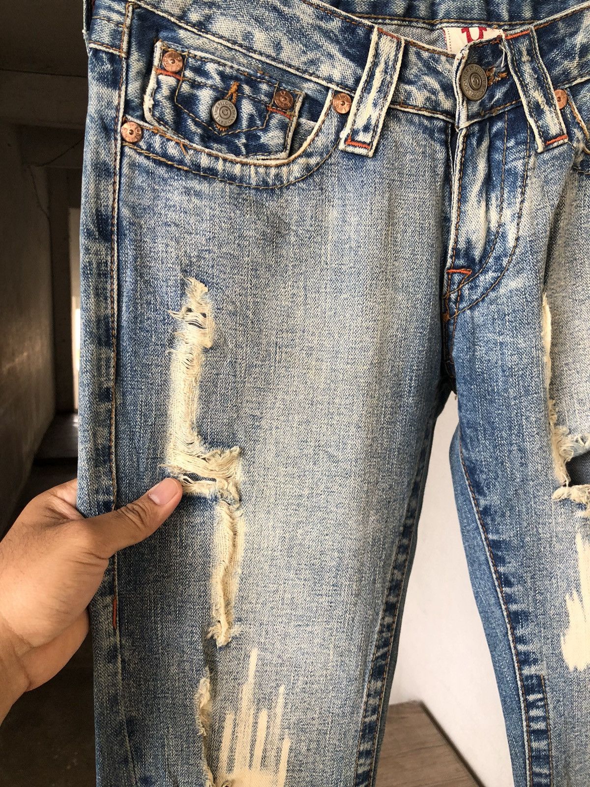 True Religion Rare❗️Vintage True Religion Distressed Boot Cut Jeans Size 26" / US 2 / IT 38 - 8 Thumbnail