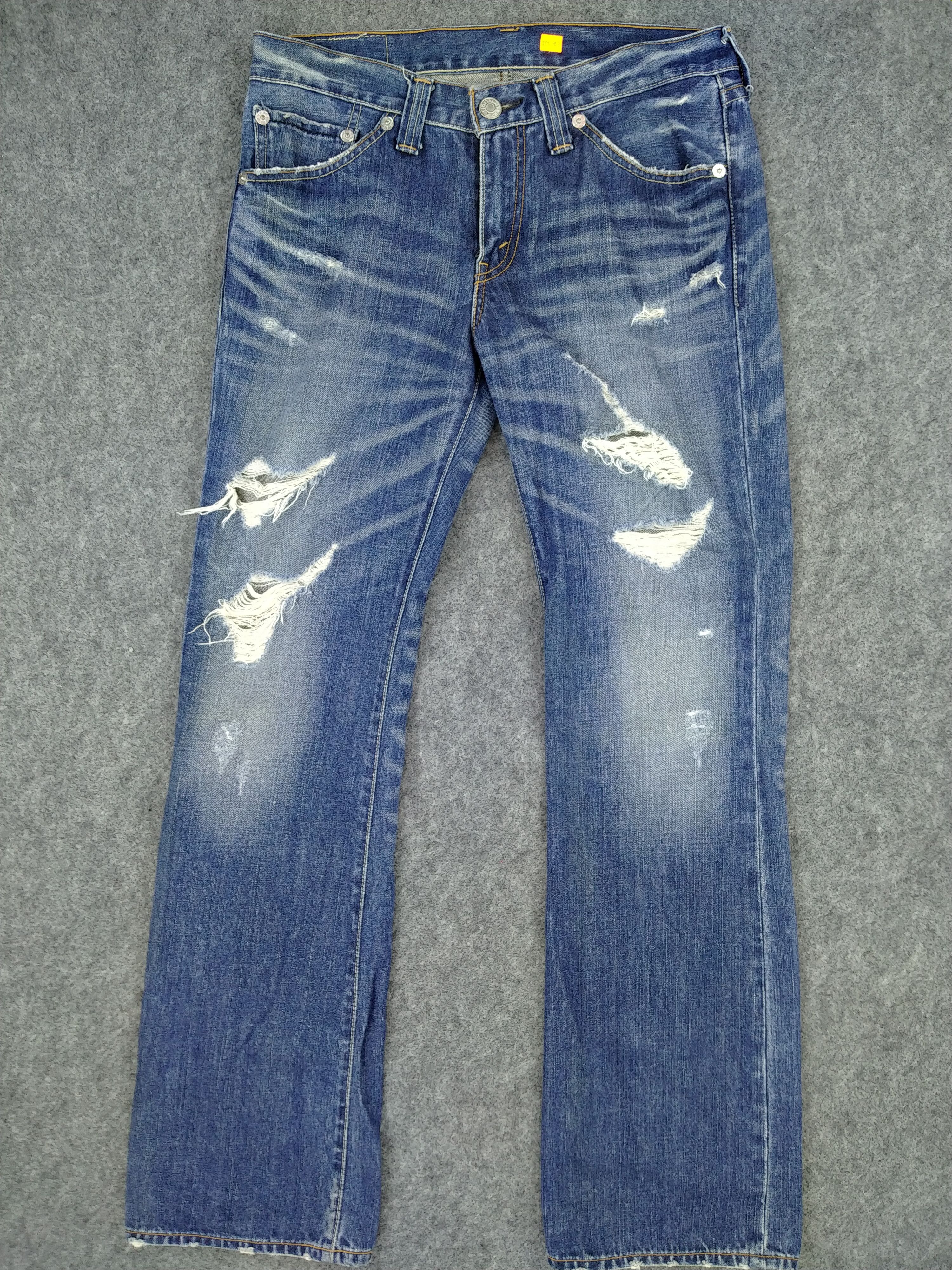 Levi's Distressed Levi's 708 Ripped Denim 34x33.5 -JN143 Size US 34 / EU 50 - 1 Thumbnail