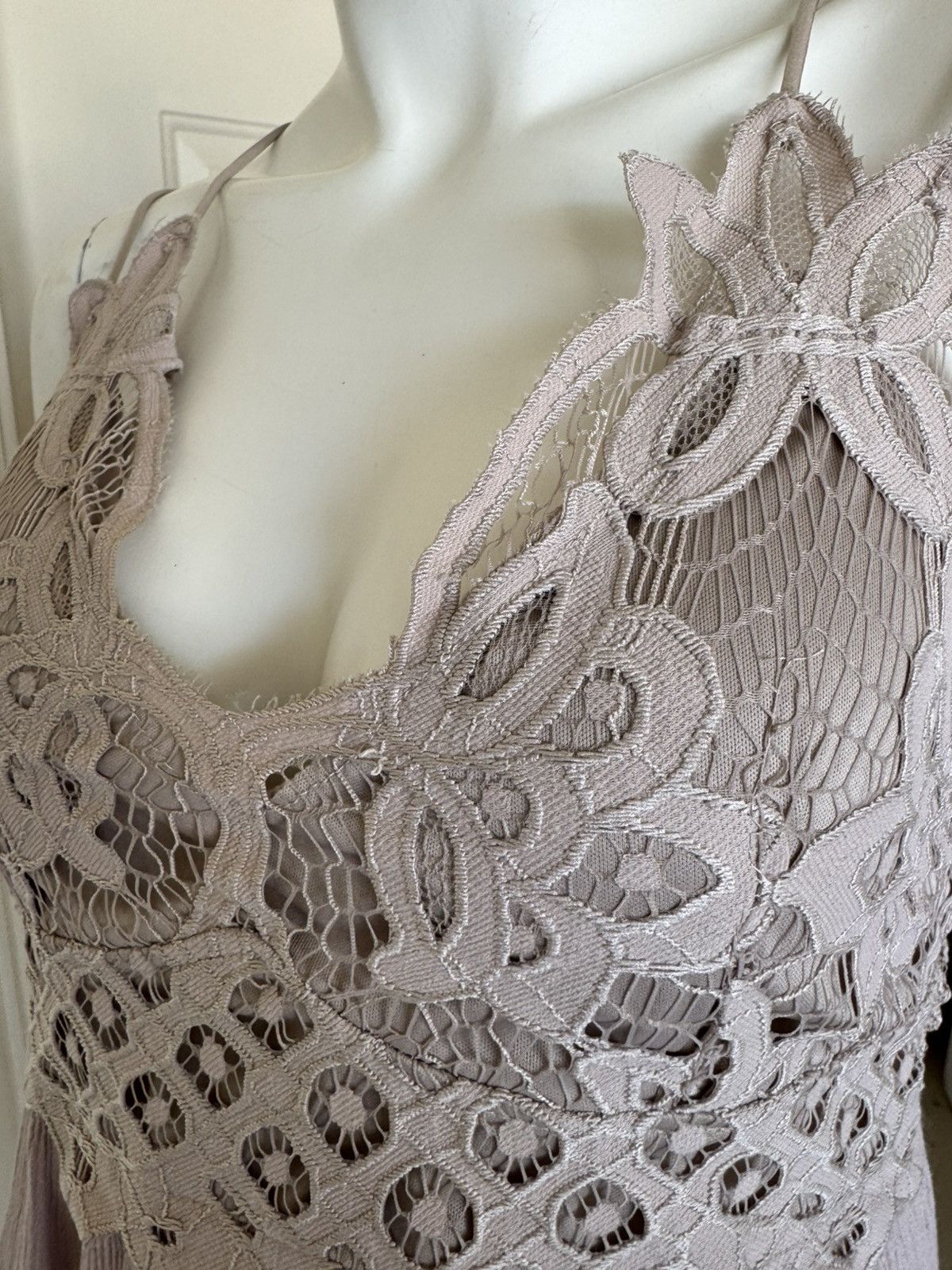 Other Vine & Valley women’s L maxi slip crochet strappy taupe Size L / US 10 / IT 46 - 6 Thumbnail
