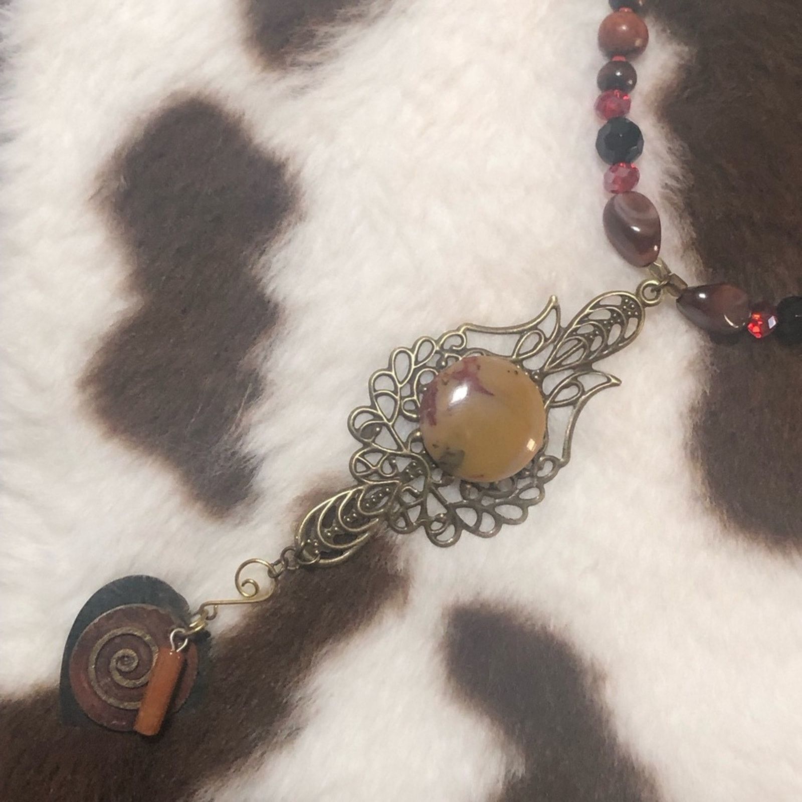 Handmade Handcrafted genuine stone mookaite black onyx necklace Size ONE SIZE - 7 Thumbnail