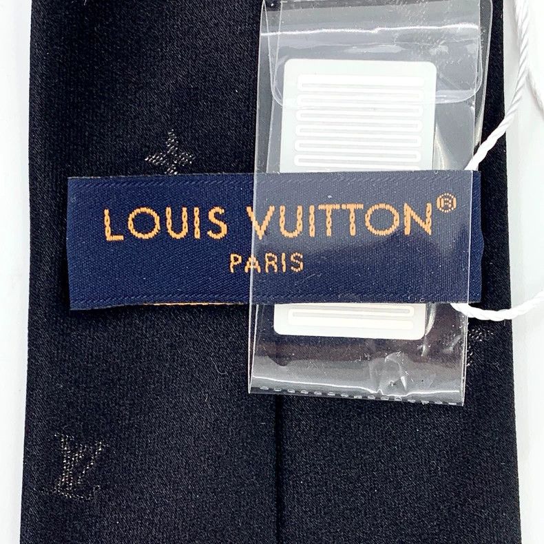 Louis Vuitton Louis Vuitton Black logo printed full mulberry silk tie Size ONE SIZE - 6 Thumbnail