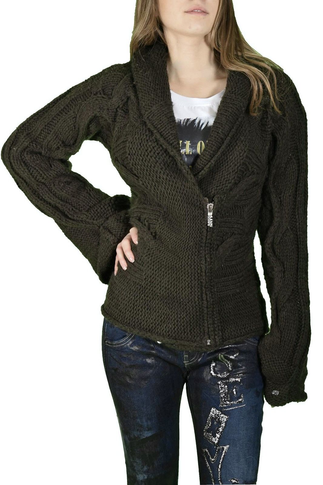Miss Sixty Miss Sixty Vintage y2k Knit Zip Up Sweater Cardigan Size S / US 4 / IT 40 - 1 Thumbnail