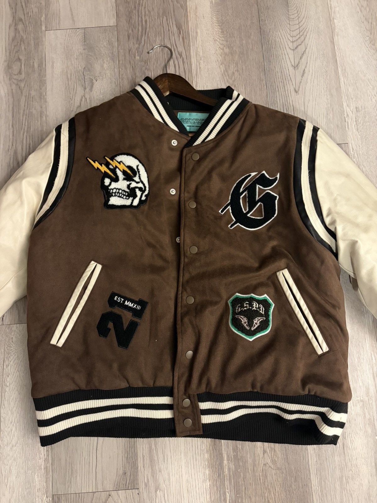 Godspeed Brown Godspeed Calf Leather Varsity Jacket Size US L / EU 52-54 / 3 - 1 Thumbnail