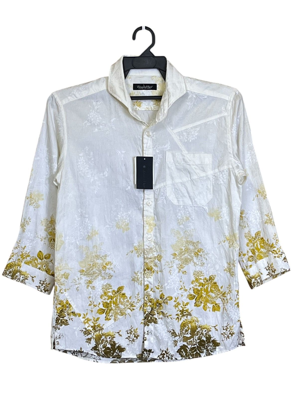 Tornado Mart NWT🔥TORNADO MART gold flower 3 quarter hand button ups shirt Size US S / EU 44-46 / 1 - 2 Thumbnail