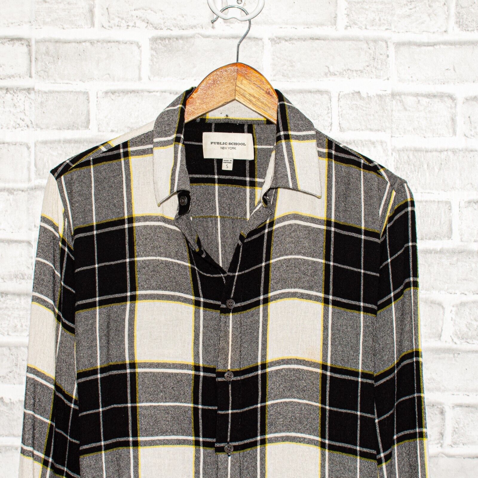 Public School Public School Trin Removable Art Patch Button up Shirt Plaid Size US S / EU 44-46 / 1 - 5 Thumbnail