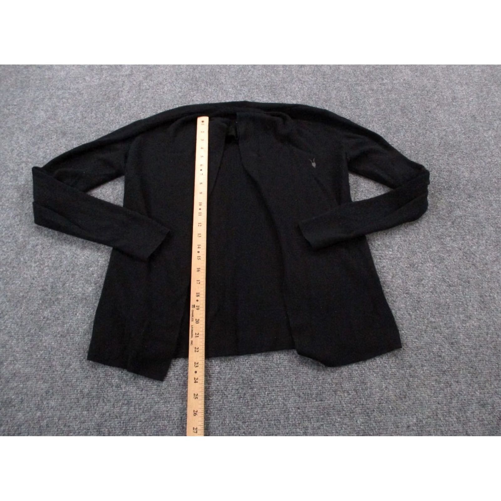 Allsaints All Saints Cardigan Sweater Womens S Black Merino Wool Wrap Open Casual Ribbed Size S / US 4 / IT 40 - 3 Thumbnail