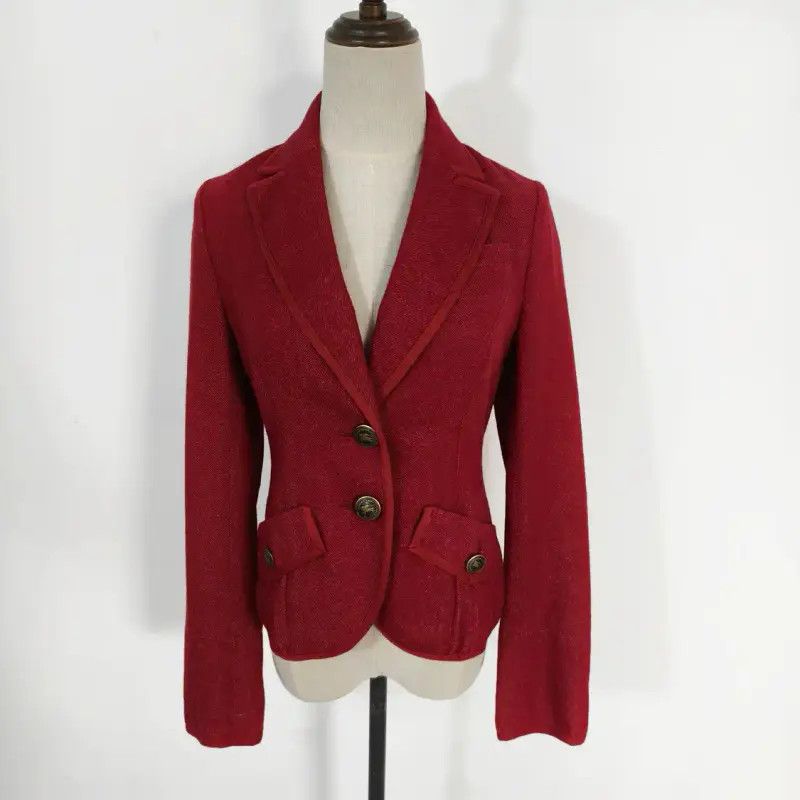 Burberry Burberry Red Wool Blend Long Sleeve Cardigan Size M / US 6-8 / IT 42-44 - 1 Thumbnail