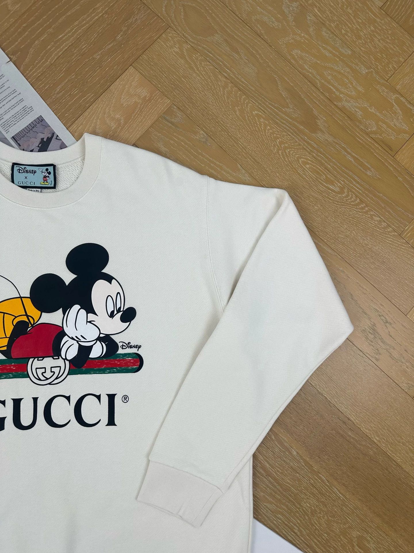 Gucci GUCCI x Disney Mickey Mouse white unisex crewneck sweatshirt Size L / US 10 / IT 46 - 5 Thumbnail