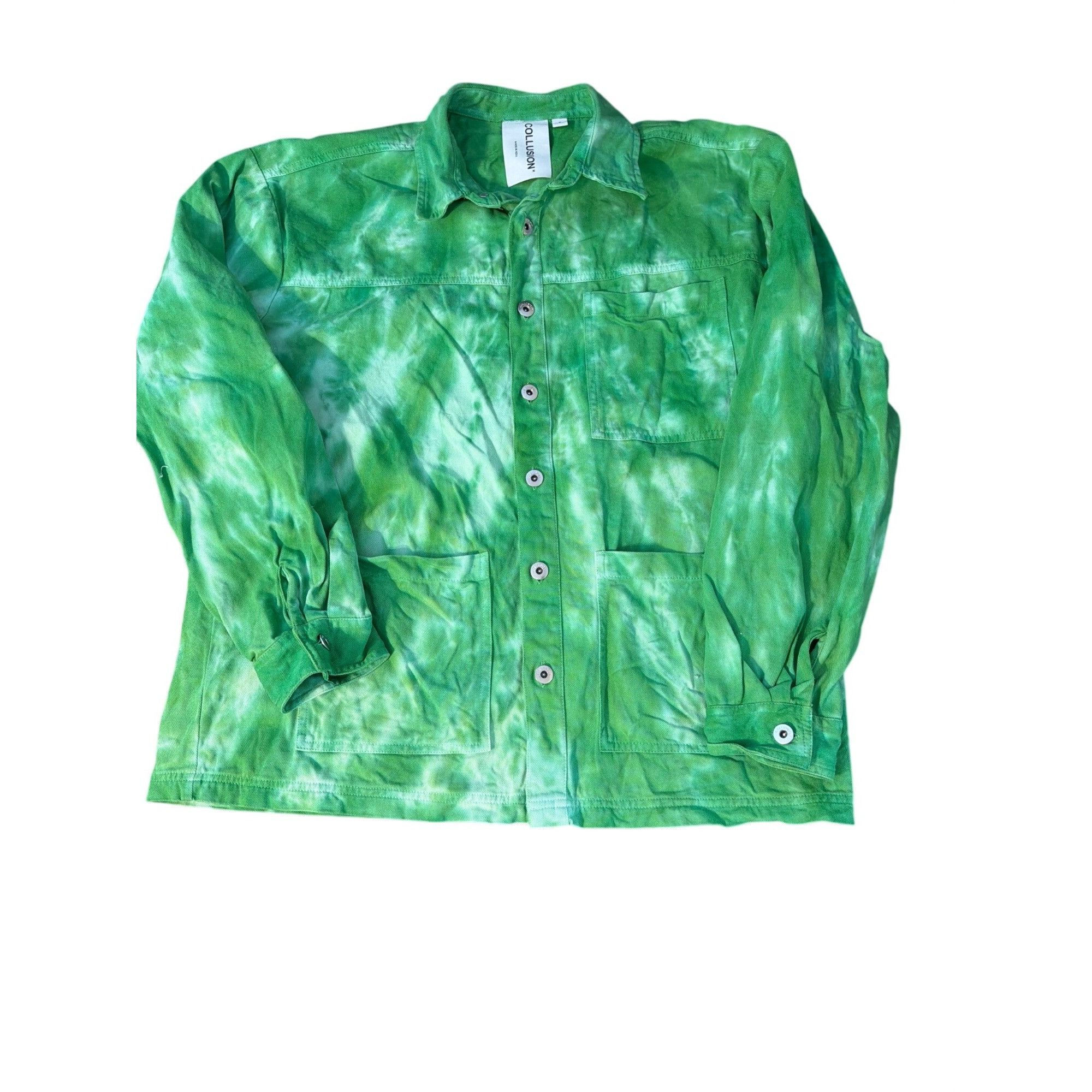 Other Collusion Green Tie Dye Button Down Utility Shirt Denim Jack Size US M / EU 48-50 / 2 - 1 Thumbnail