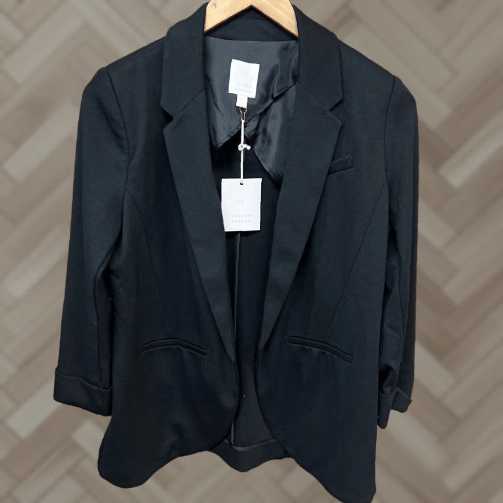 Vintage Lauren Conrad Classic Blazer Open 3/4 Sleeve Black Lined Size 6 NWT Jacket Womens Classic Blazer LC Lauren Conrad Size M / US 6-8 / IT 42-44 - 1 Thumbnail