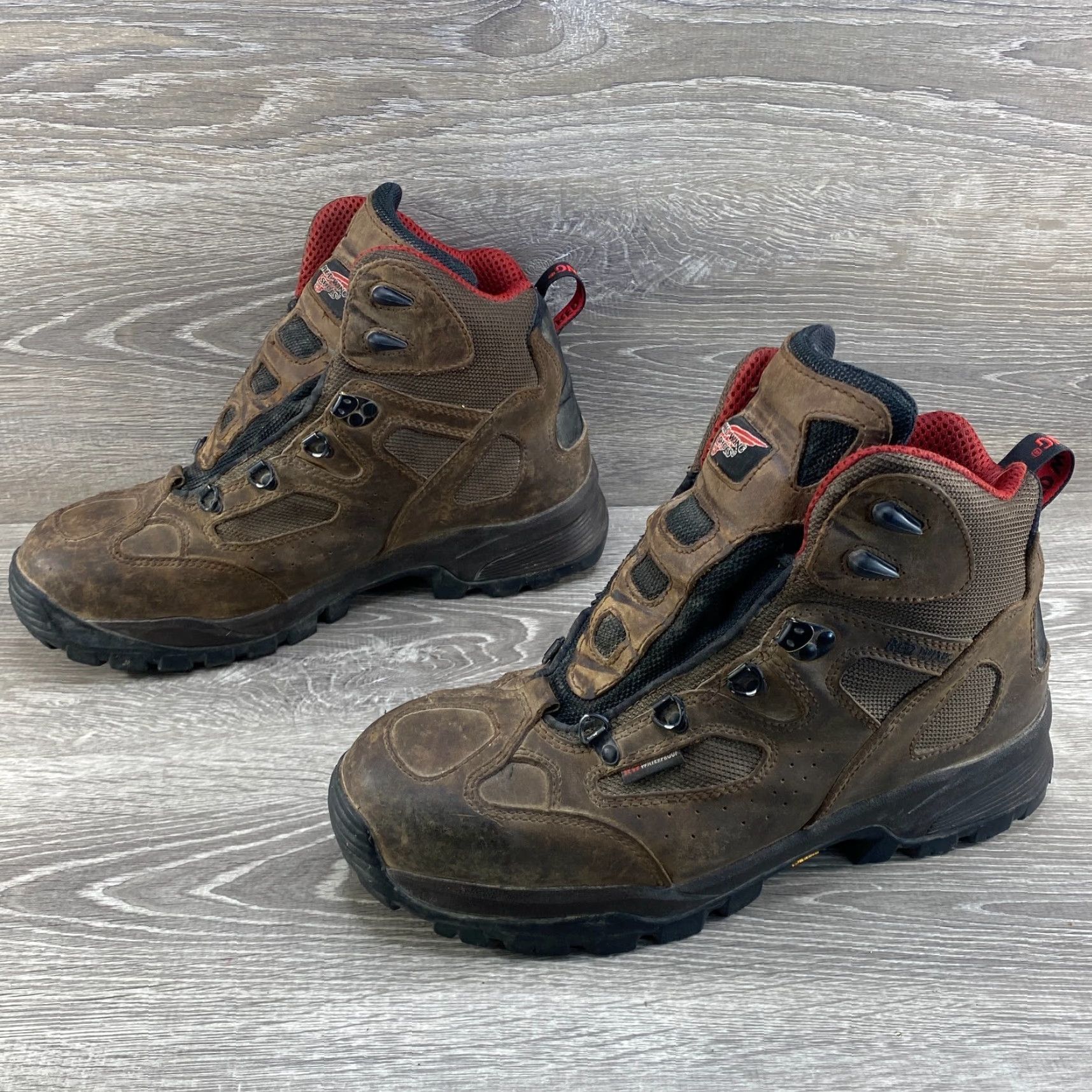 Red Wing R ed Wing Mens 10.5 Brown Leather Boots Waterproof Truhiker Aluminum Toe Vibram Sole - 6674 Work EH Size US 10 / EU 43 - 5 Thumbnail