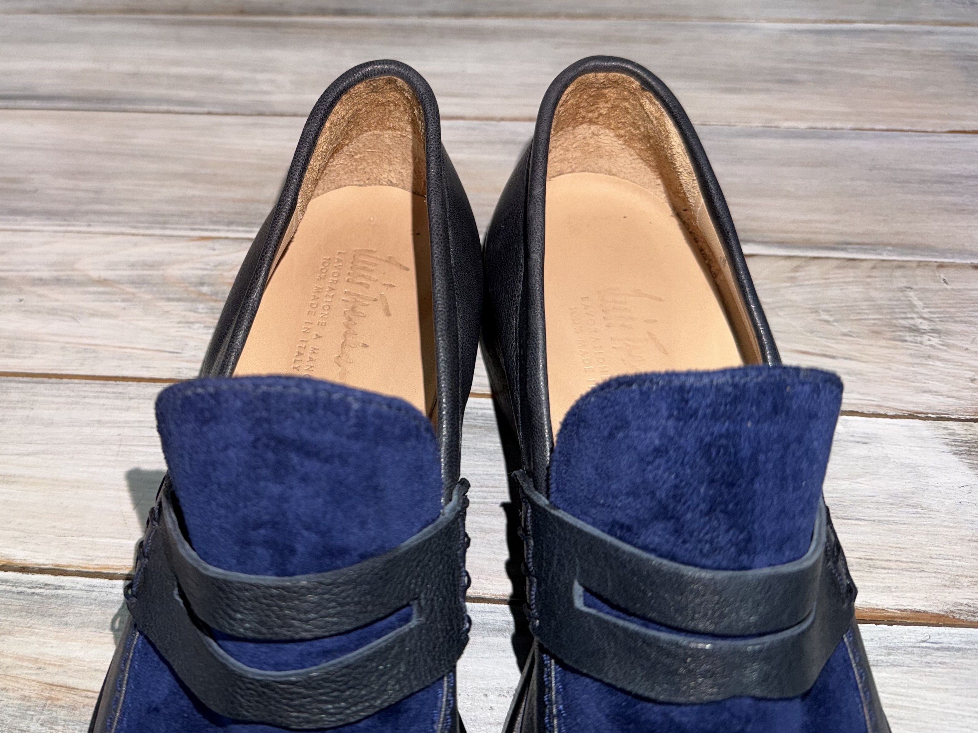 Other LUIS TRENKER Loafers Shoes Navy Made In Italy Luxury Brand Size US 8 / IT 38 - 22 Thumbnail