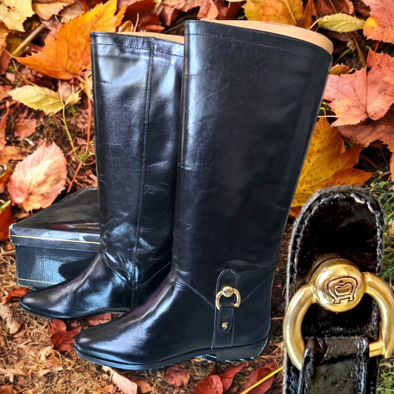 Etienne Aigner Vintage New black Leather Aigner Women's Boots Size 5 M Size US 5 / IT 35 - 3 Thumbnail