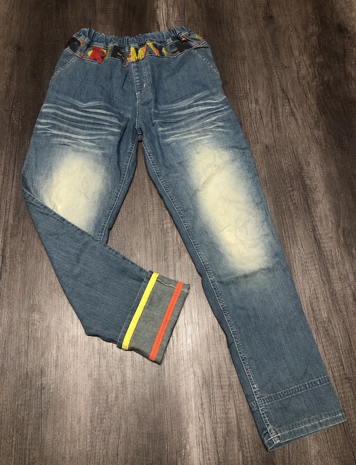 Designer Vintage Kriff Mayer Sport Wear Jeans Patchwork Design Size 34" / US 12 / IT 48 - 2 Thumbnail